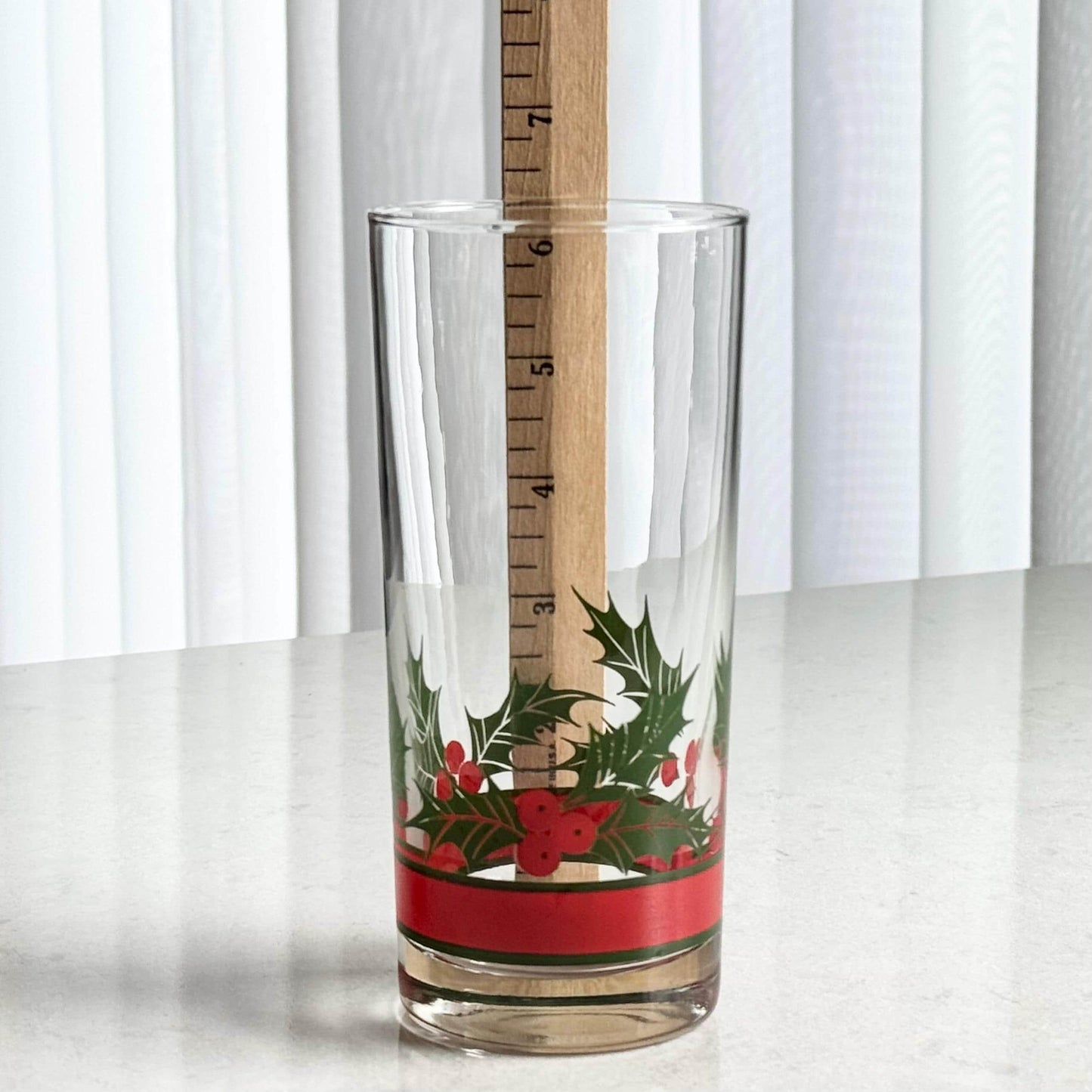 Vintage Libbey Holly and Berries Glasses - Set of 4 (#HB2)