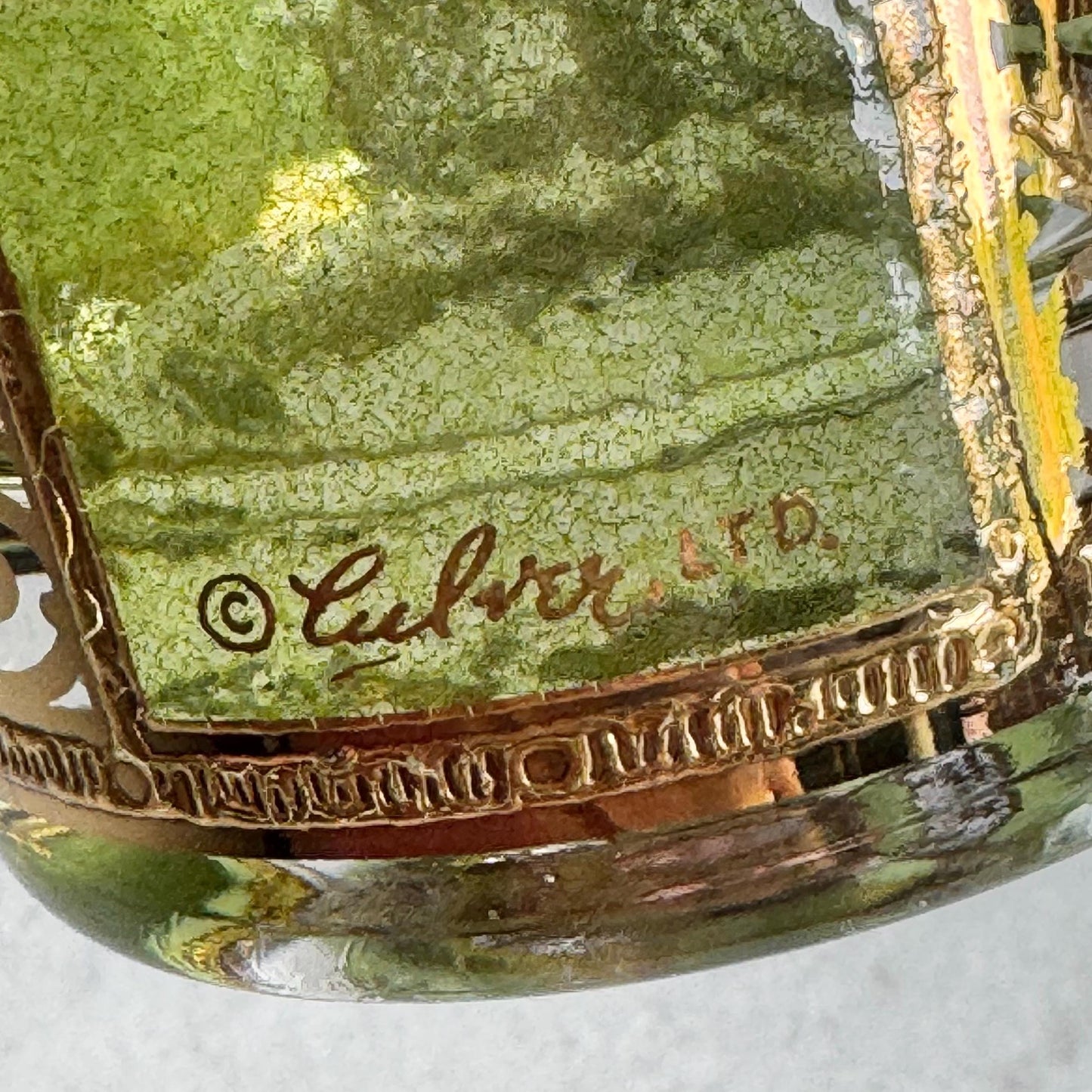 Vintage Culver Carrier Caddy and Six (6) Gold and Green Prado Glasses