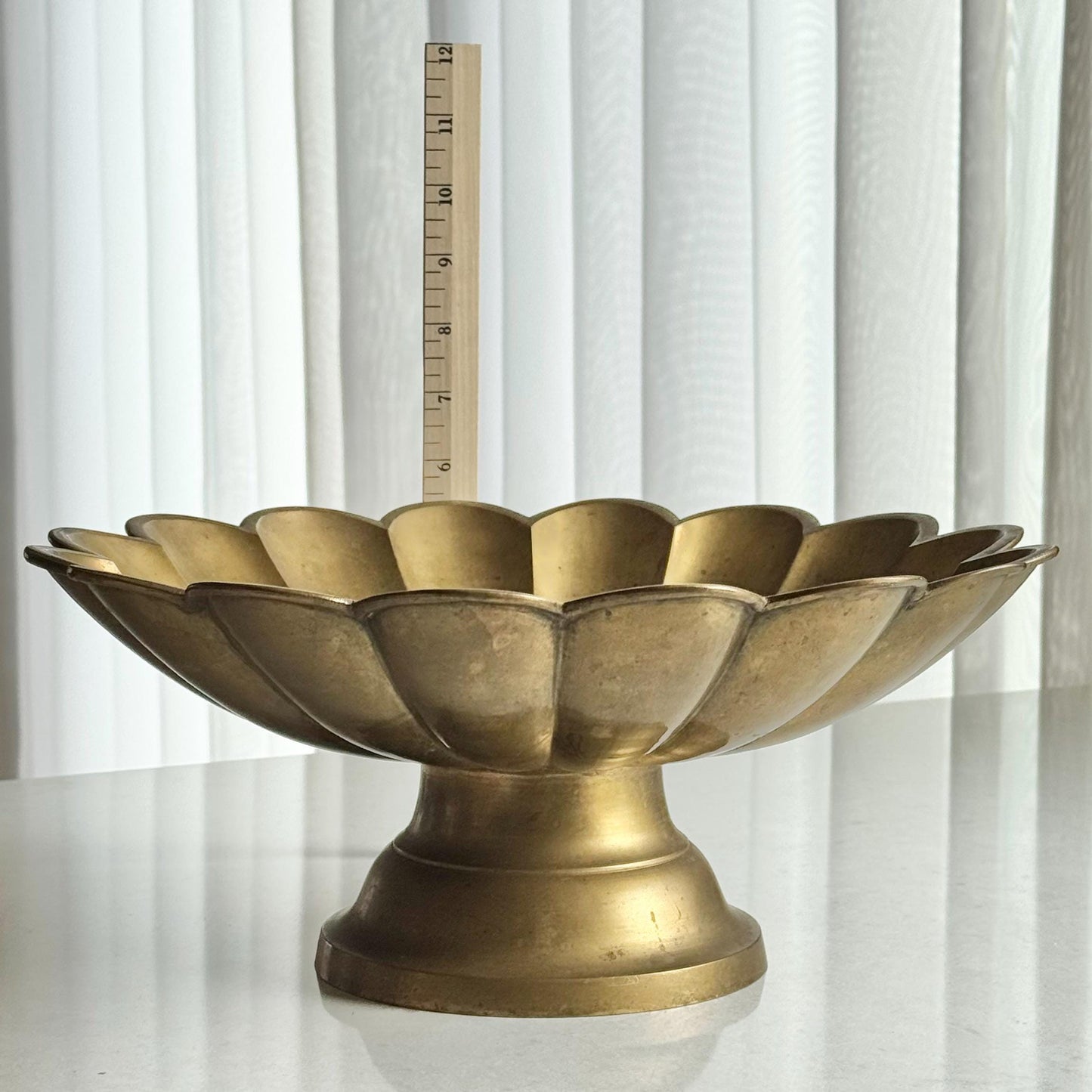 Vintage Large Brass Petal Bowl