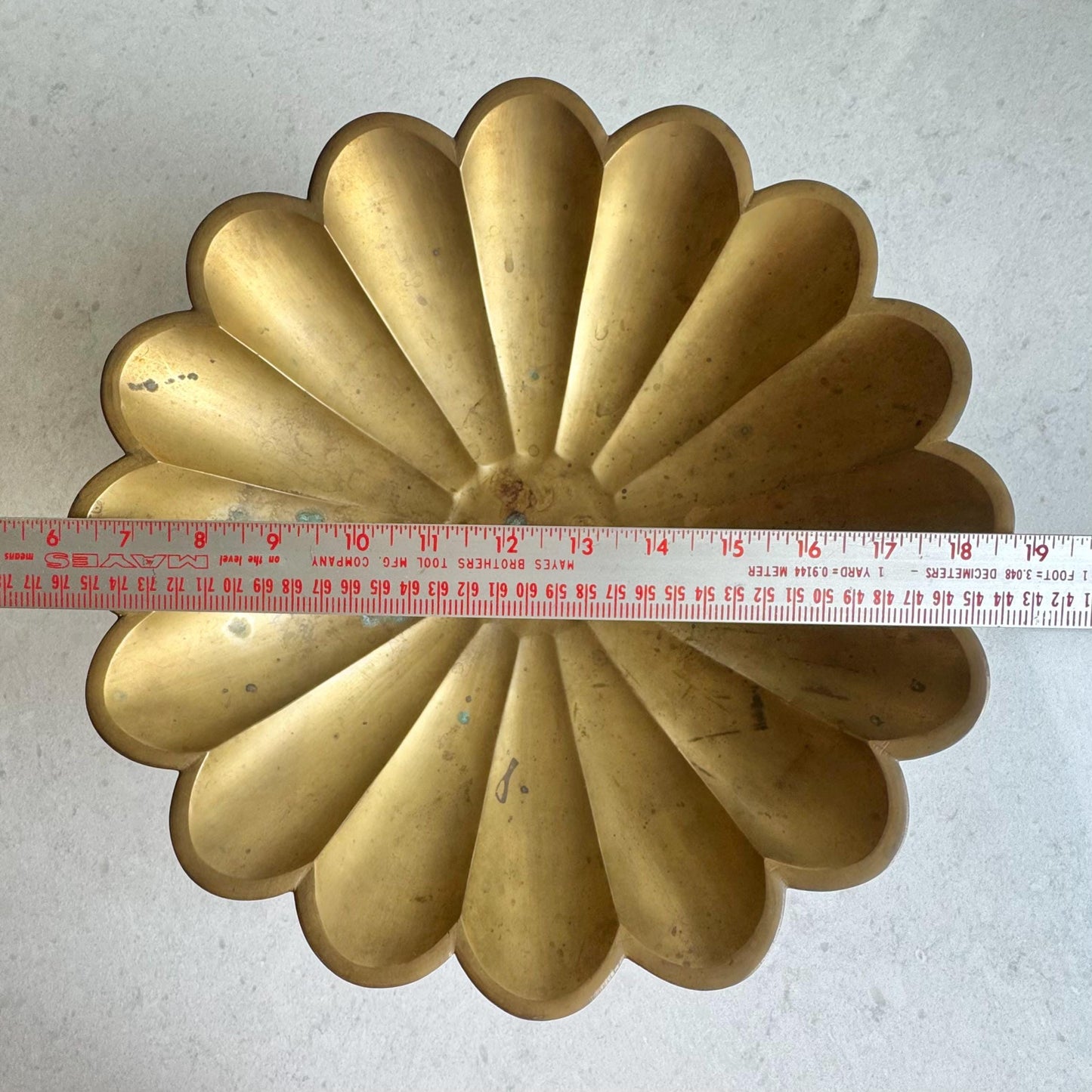 Vintage Large Brass Petal Bowl
