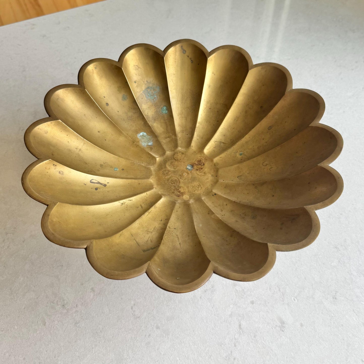 Vintage Large Brass Petal Bowl