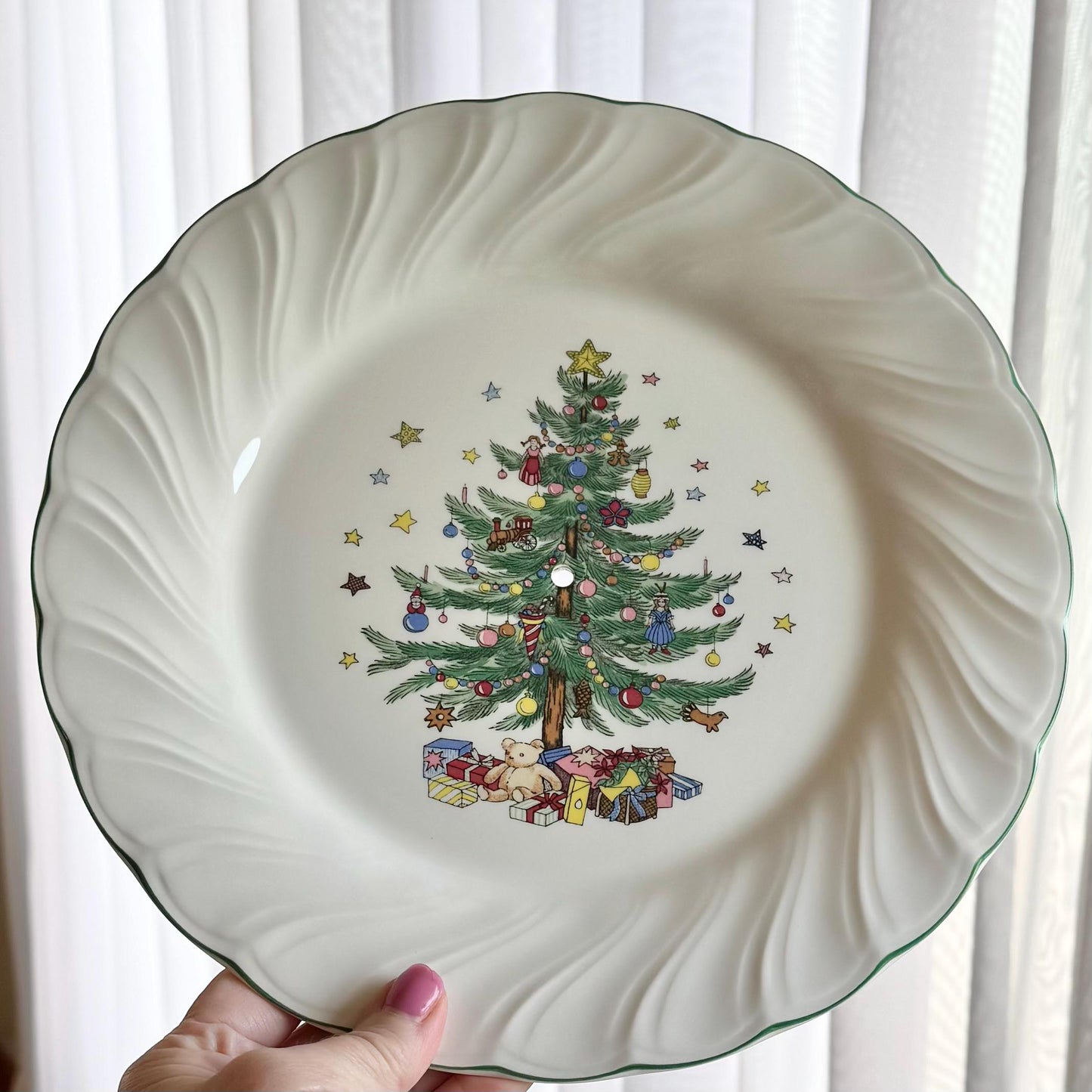 Vintage Nikko Happy Holidays Two Tier Tidbit Tray
