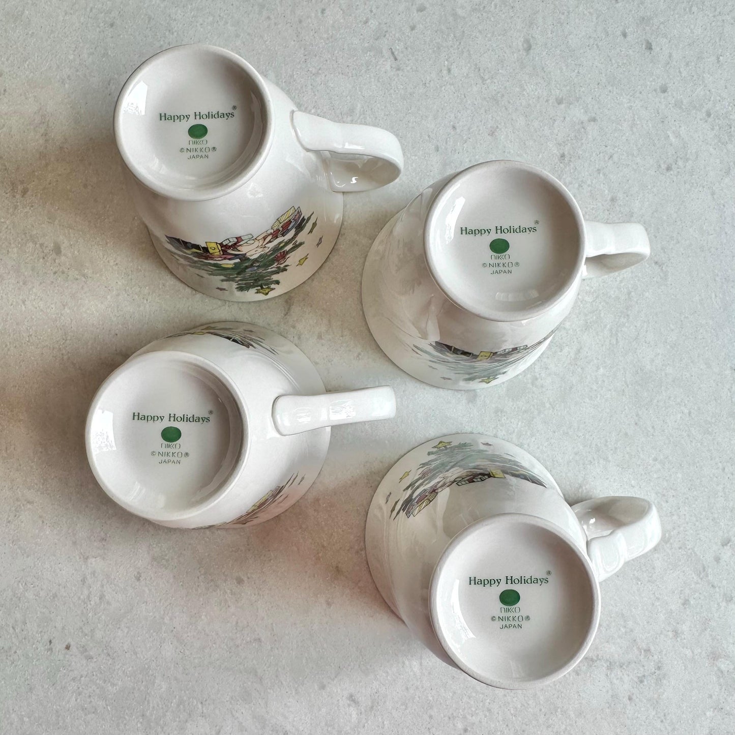 Vintage Nikko Happy Holidays Mugs - Set of 4