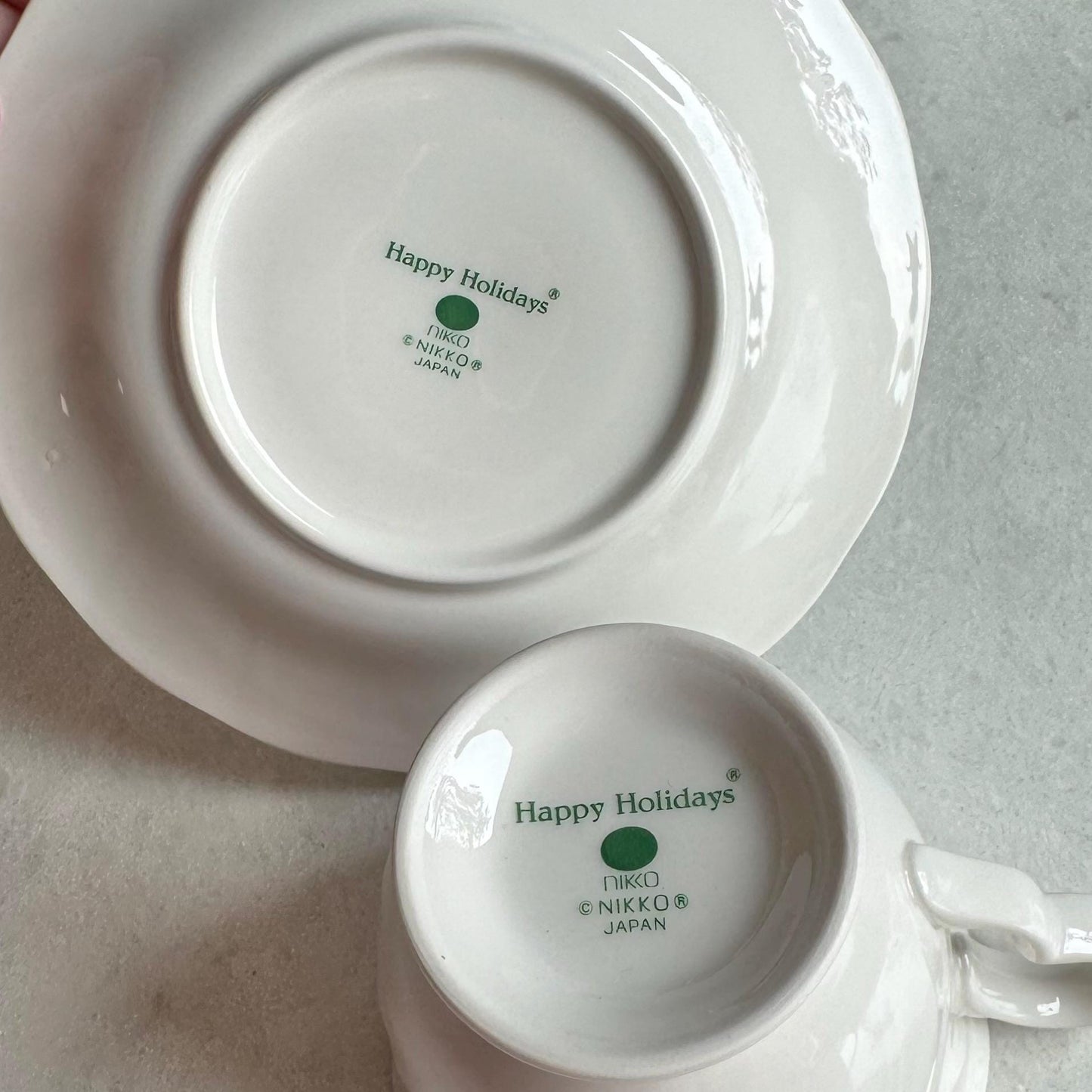 Vintage Nikko Happy Holidays Cups and Saucers - 10 sets, 20 pieces total