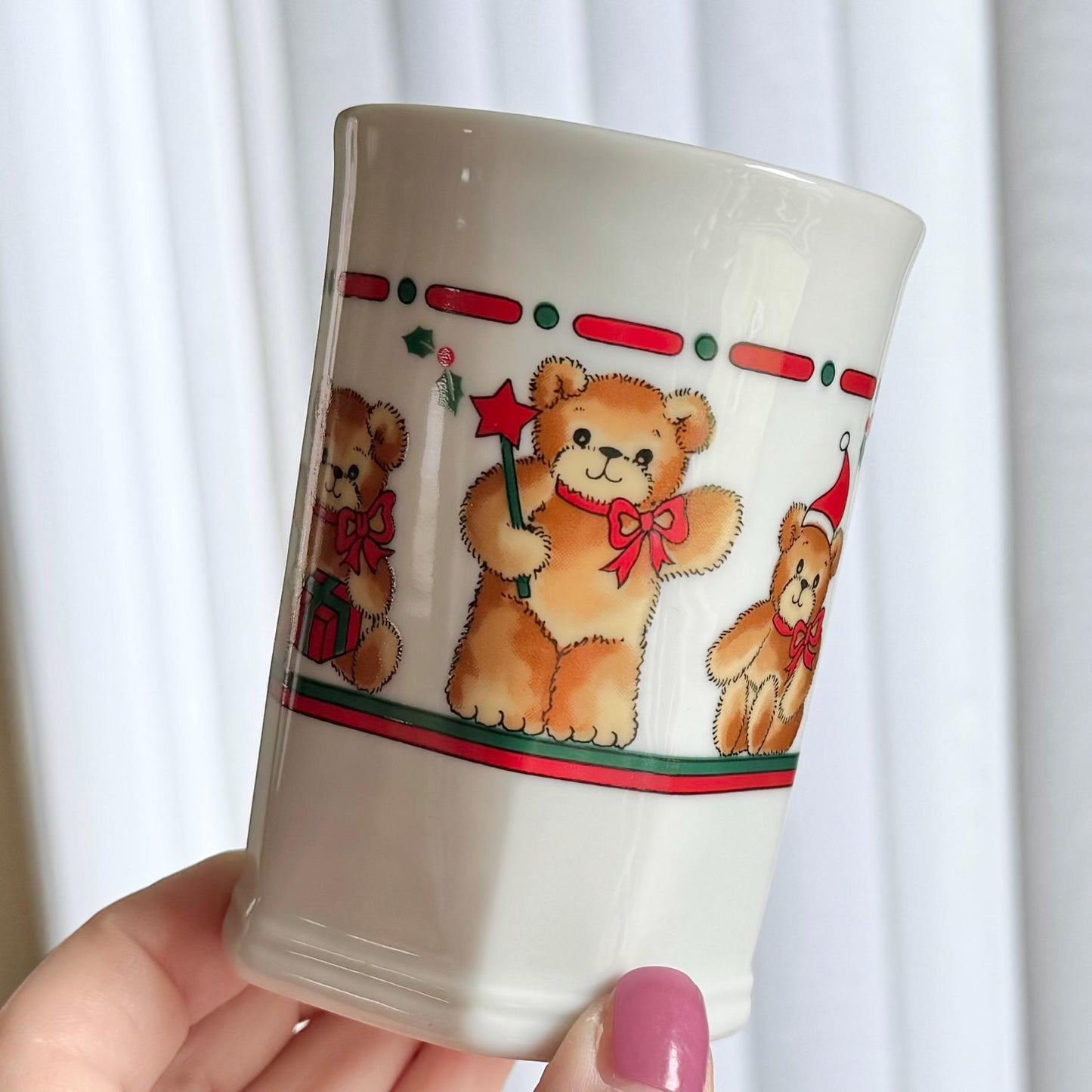 Vintage Teddy Bear 2 Piece Bathroom Set - Cup and Soap Dish
