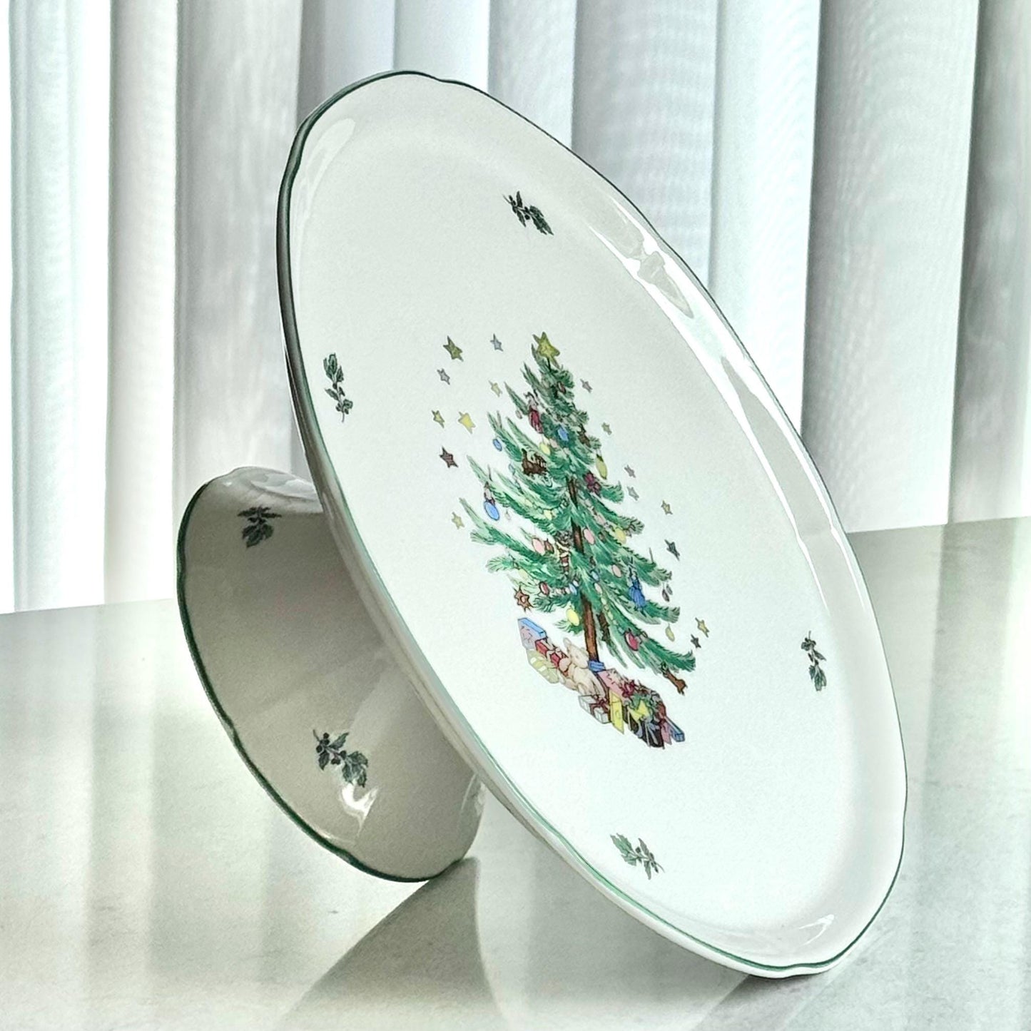 Vintage Nikko Happy Holidays Cake Stand