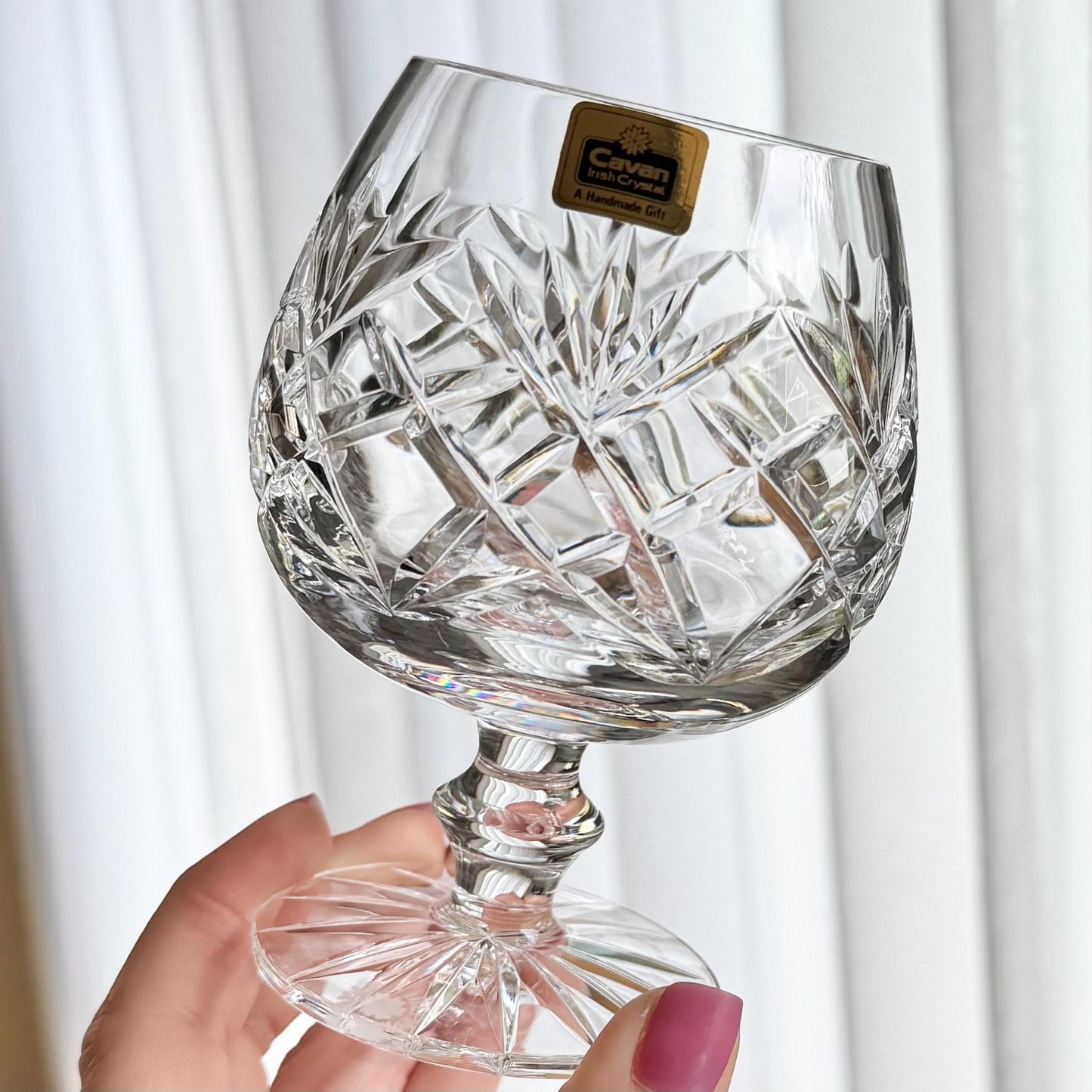 Vintage Irish Crystal Cavan Sheelin Decanter and Four (4) Glasses