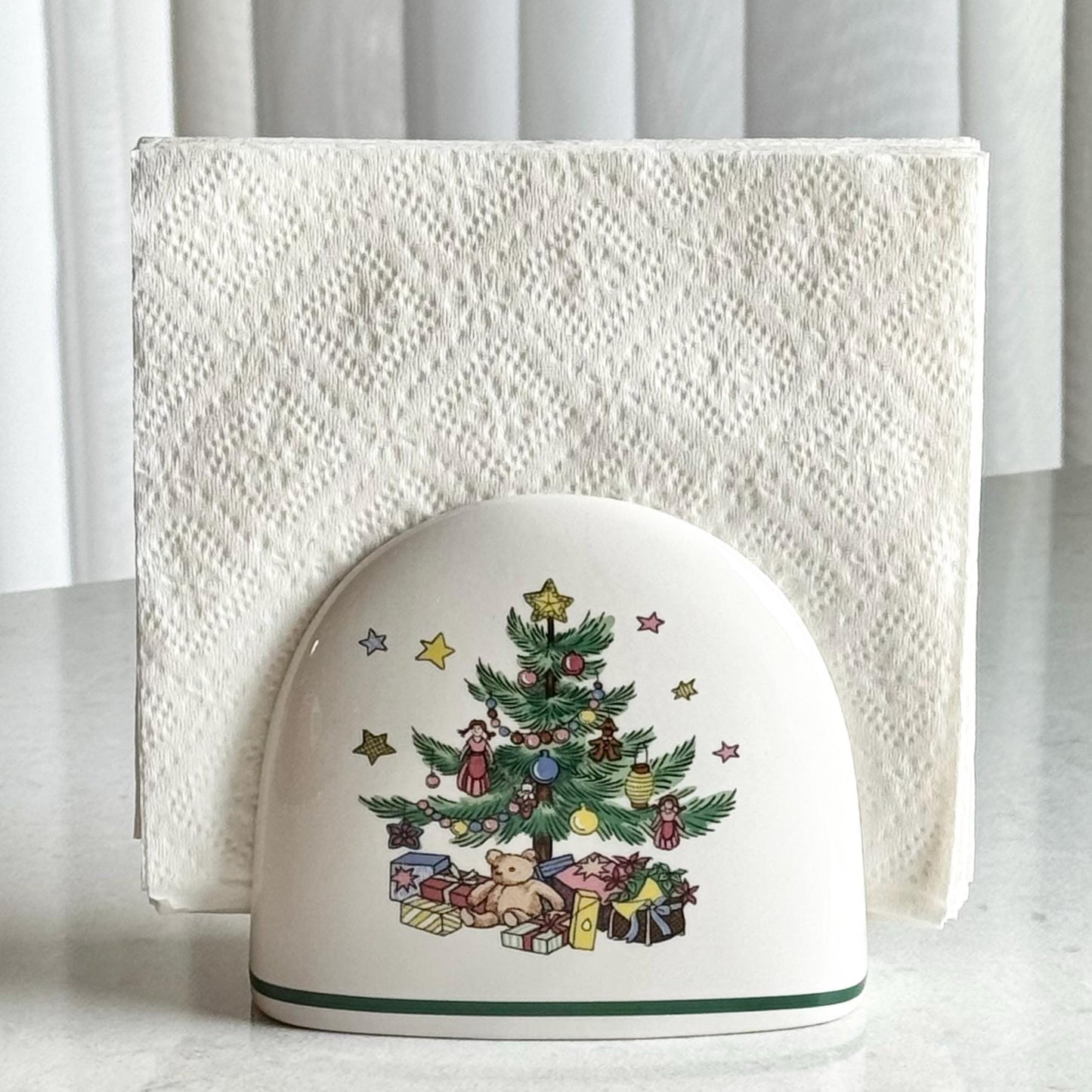 Vintage Nikko Happy Holidays Napkin Holder