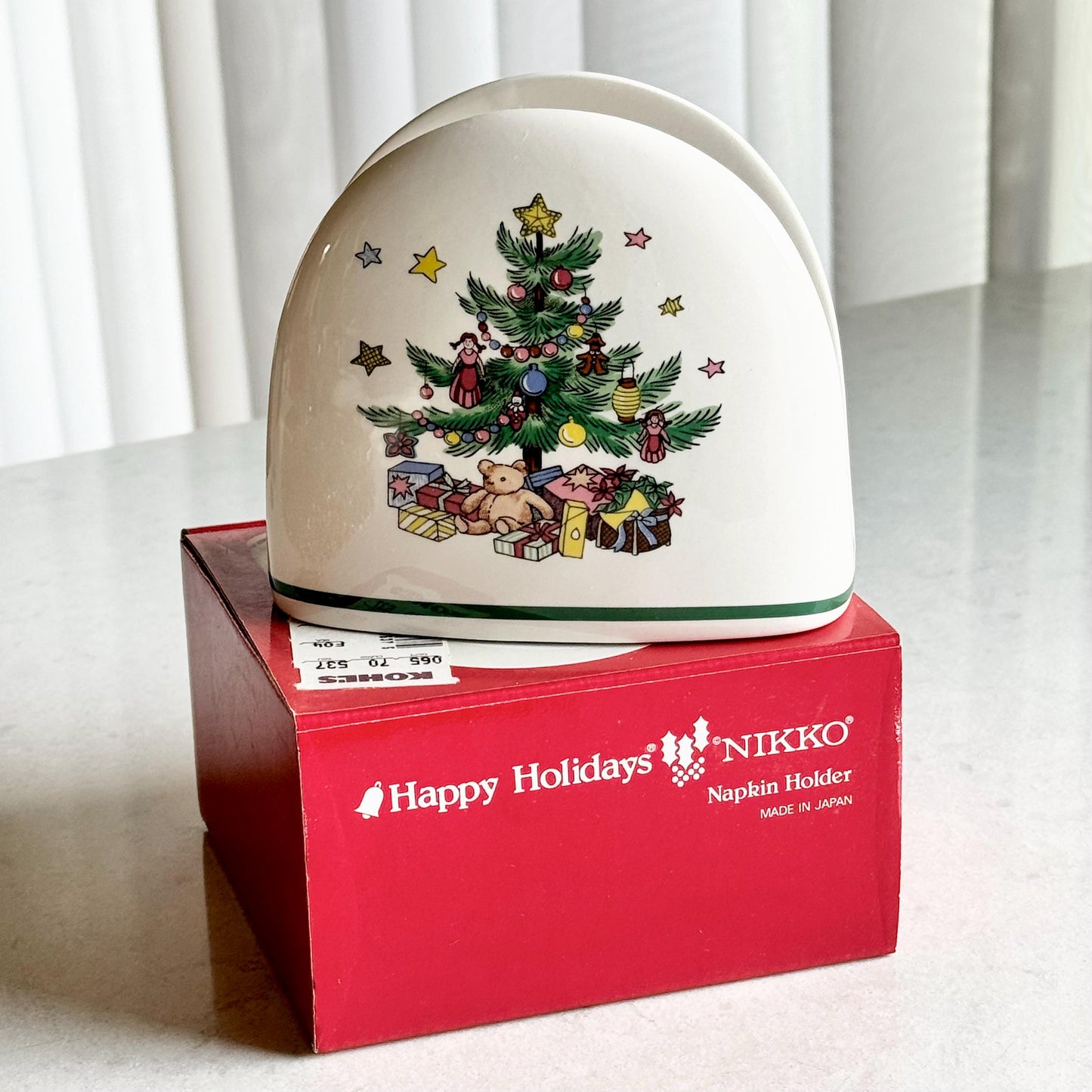 Vintage Nikko Happy Holidays Napkin Holder