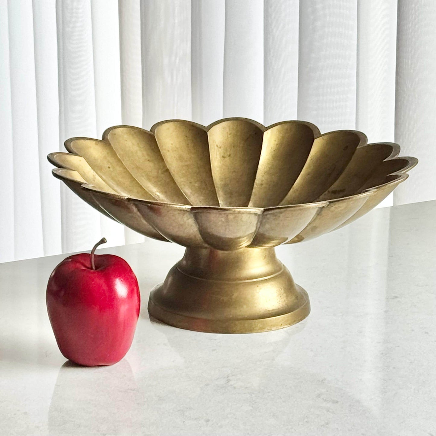 Vintage Large Brass Petal Bowl