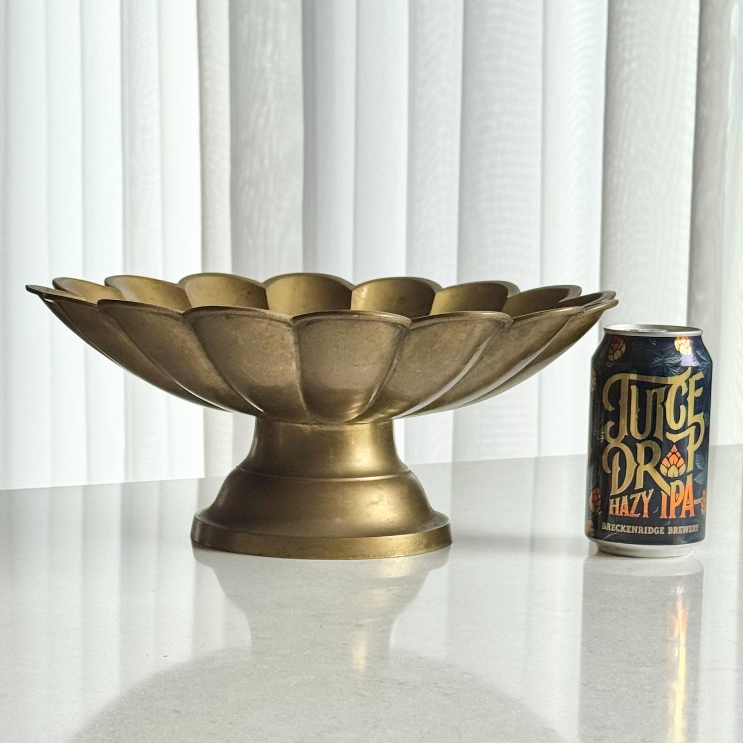 Vintage Large Brass Petal Bowl