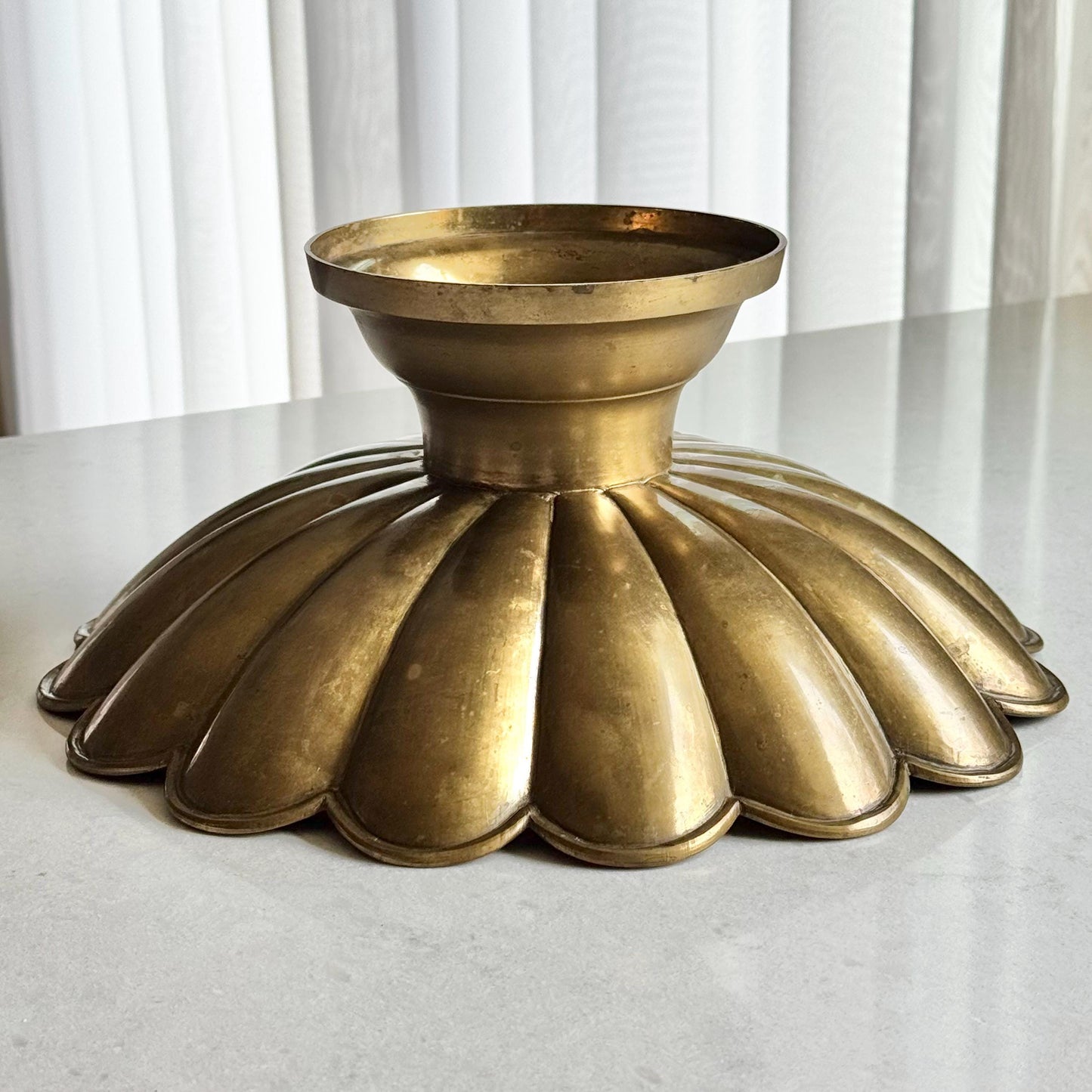 Vintage Large Brass Petal Bowl
