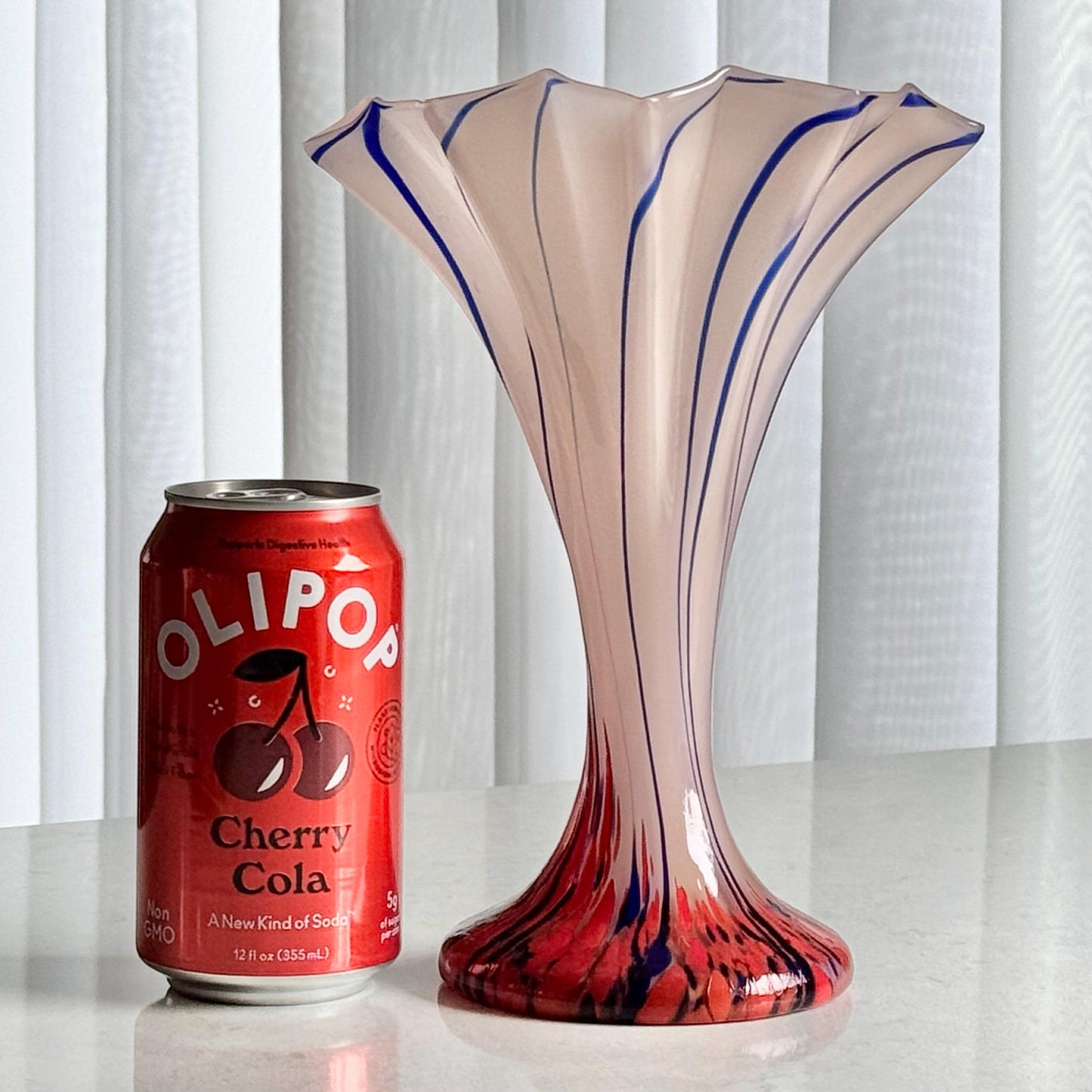 Vintage Kralik Hand Blown Art Glass Confetti Vase