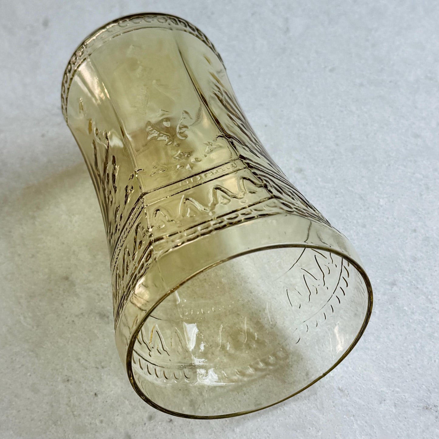 Vintage Federal Glass Patrician Amber Large 14 Ounce Tumblers (circa 1933-1937) - Set of 7