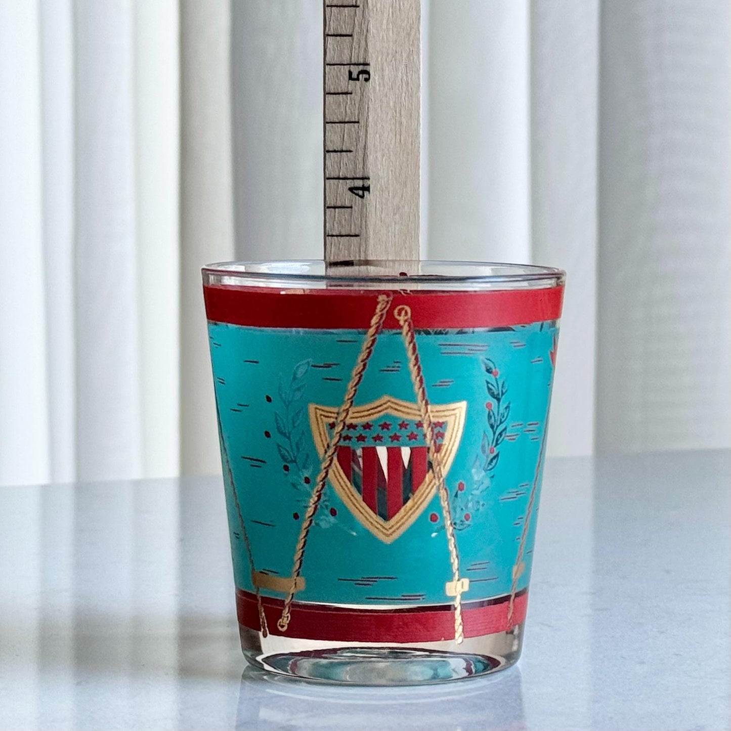 Vintage Cera E Pluribus Unum Regimental Drum Glasses - Set of 5