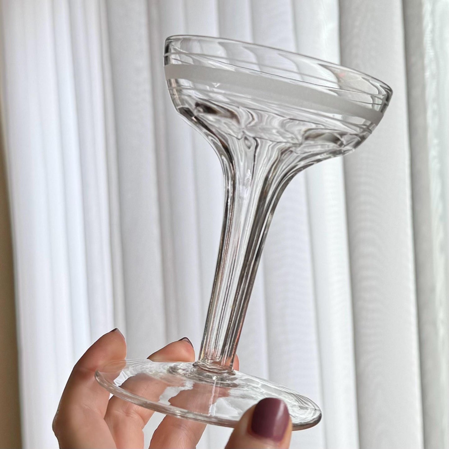 Vintage Hollow Stem Glasses - Set of 6