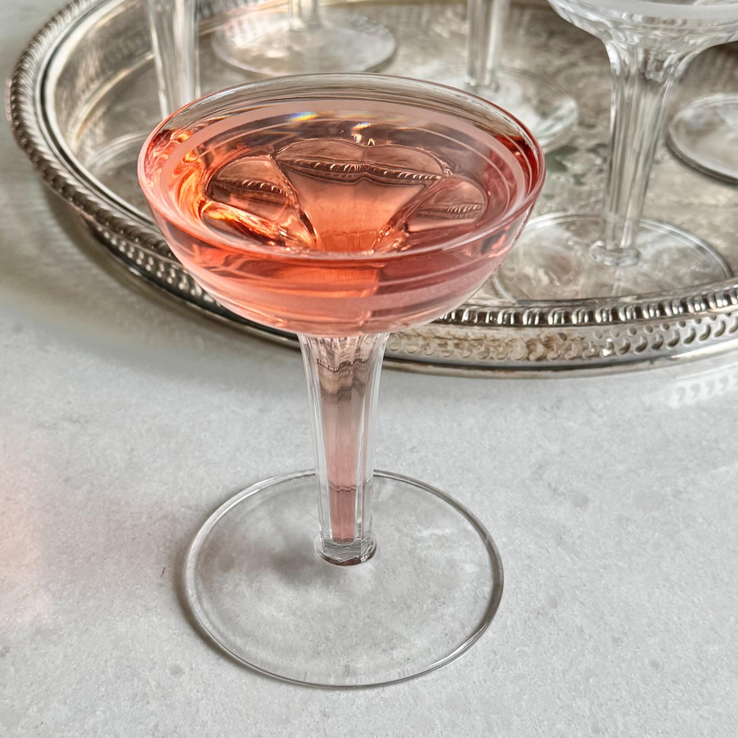 Vintage Hollow Stem Glasses - Set of 6