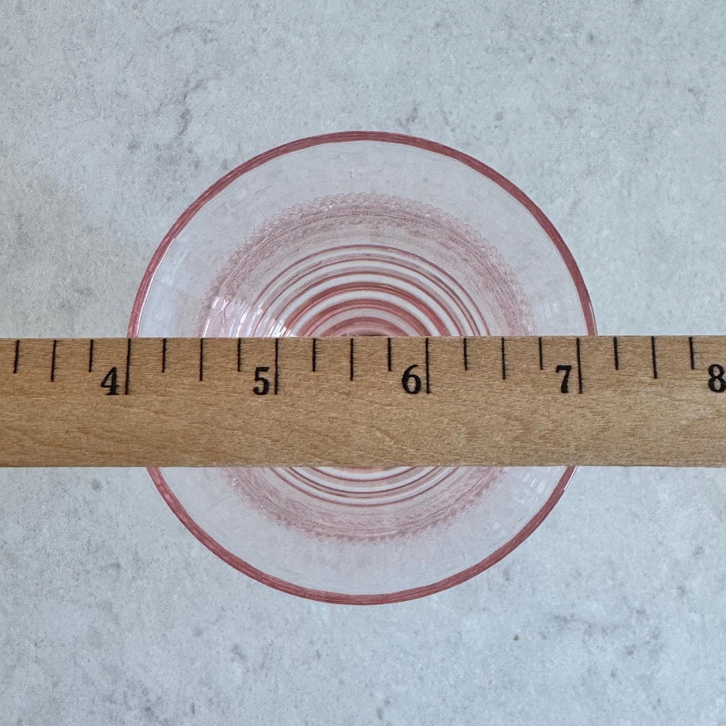 Vintage Pink Needle Etched Optic Panel Glasses - Set of 6