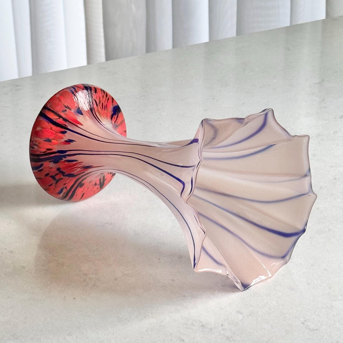 Vintage Kralik Hand Blown Art Glass Confetti Vase