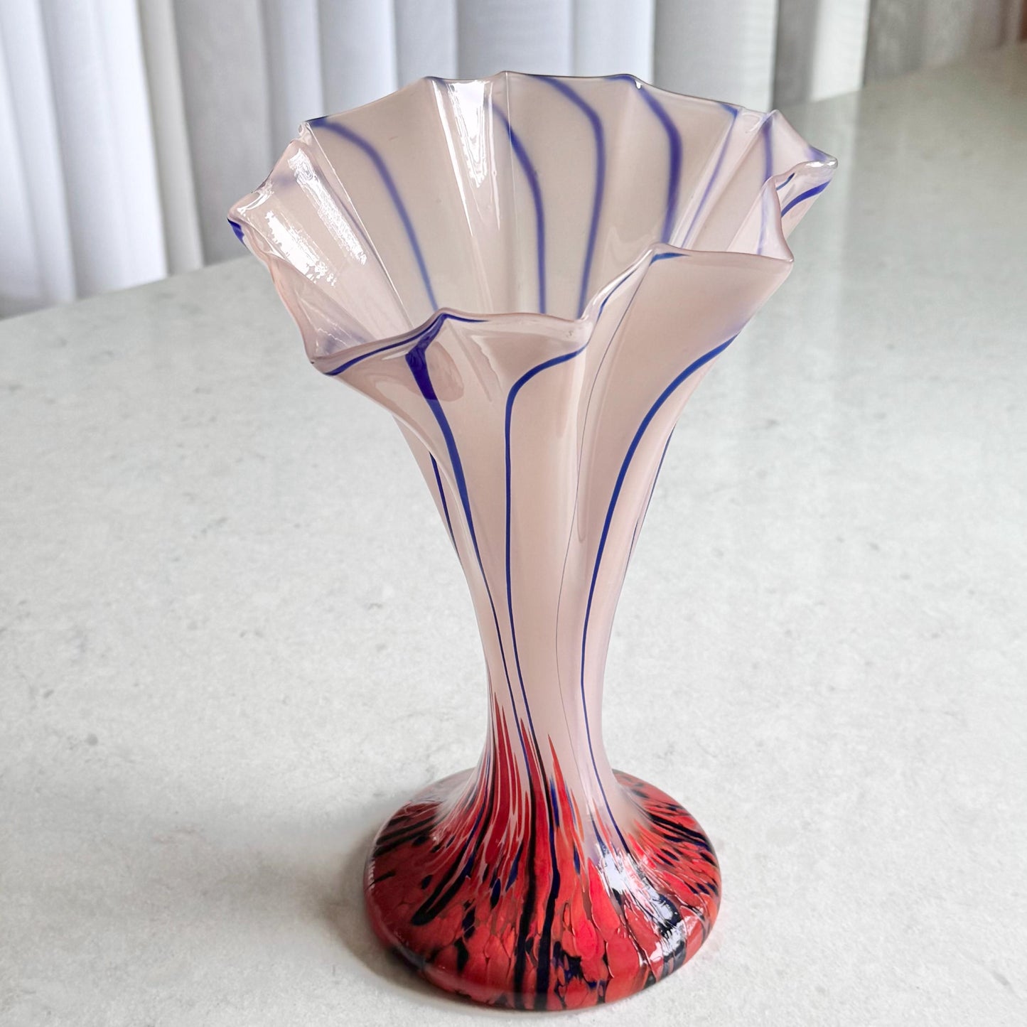 Vintage Kralik Hand Blown Art Glass Confetti Vase