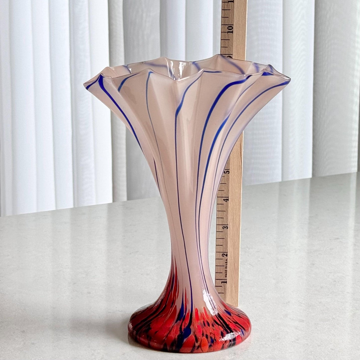Vintage Kralik Hand Blown Art Glass Confetti Vase
