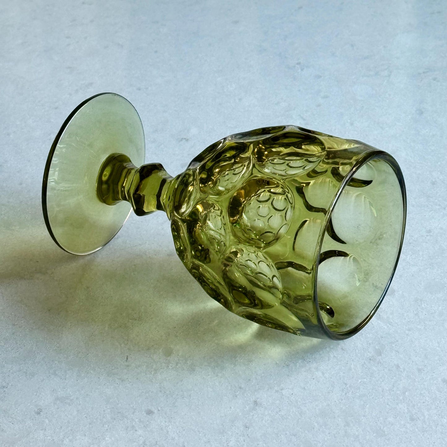 Vintage Imperial Provincial Green Thumbprint Glasses (circa 1966 - 1979) - Set of 6