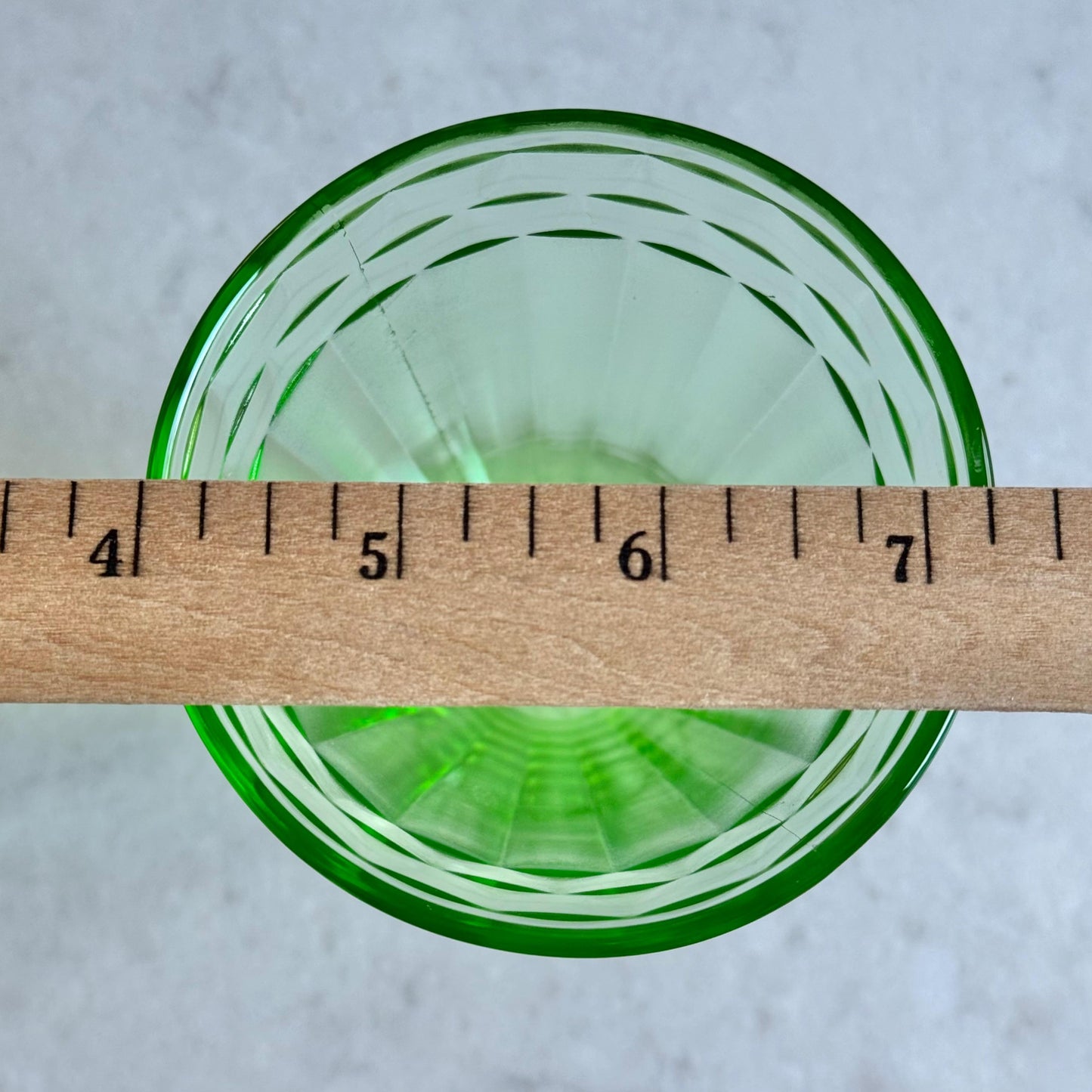 Vintage Green Uranium Glass Footed Tumblers / Parfaits - Set of 10