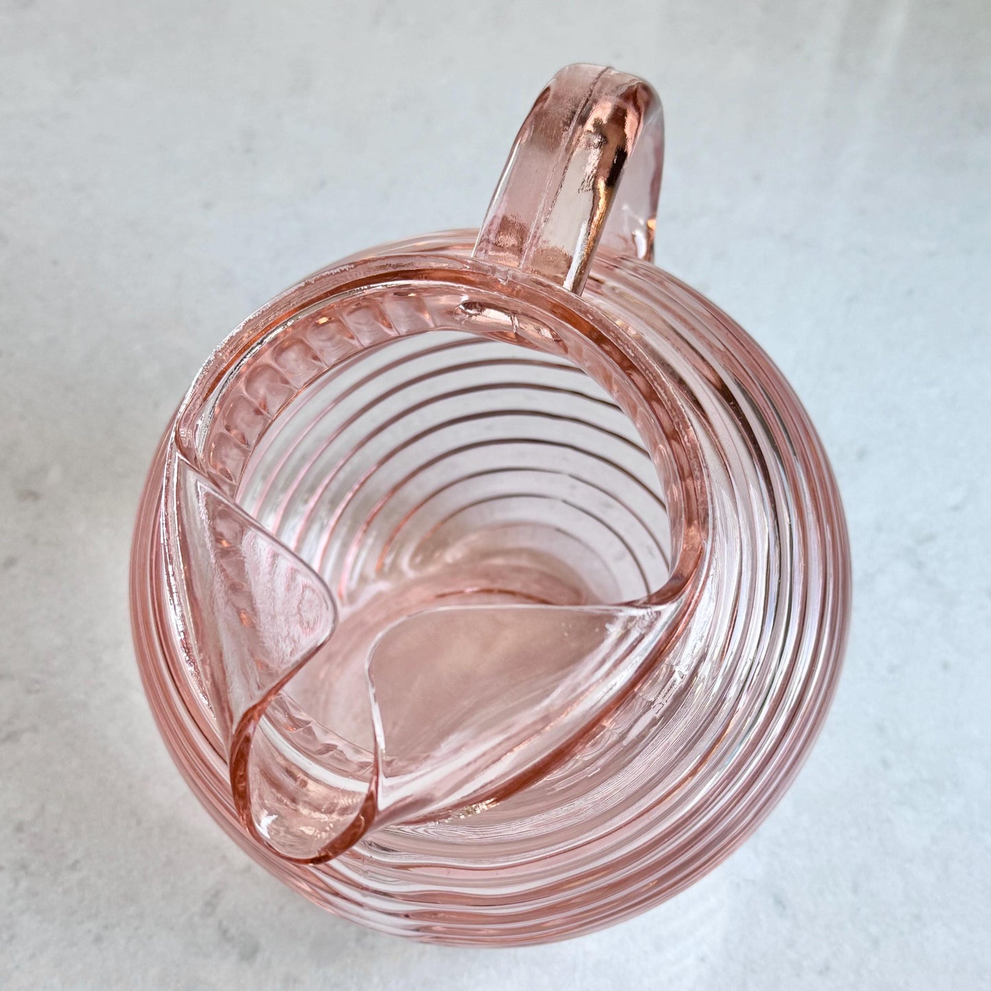 Vintage Anchor Hocking Manhattan Pink 80 Ounce Ball Jug Pitcher (circa 1938 - 1943)