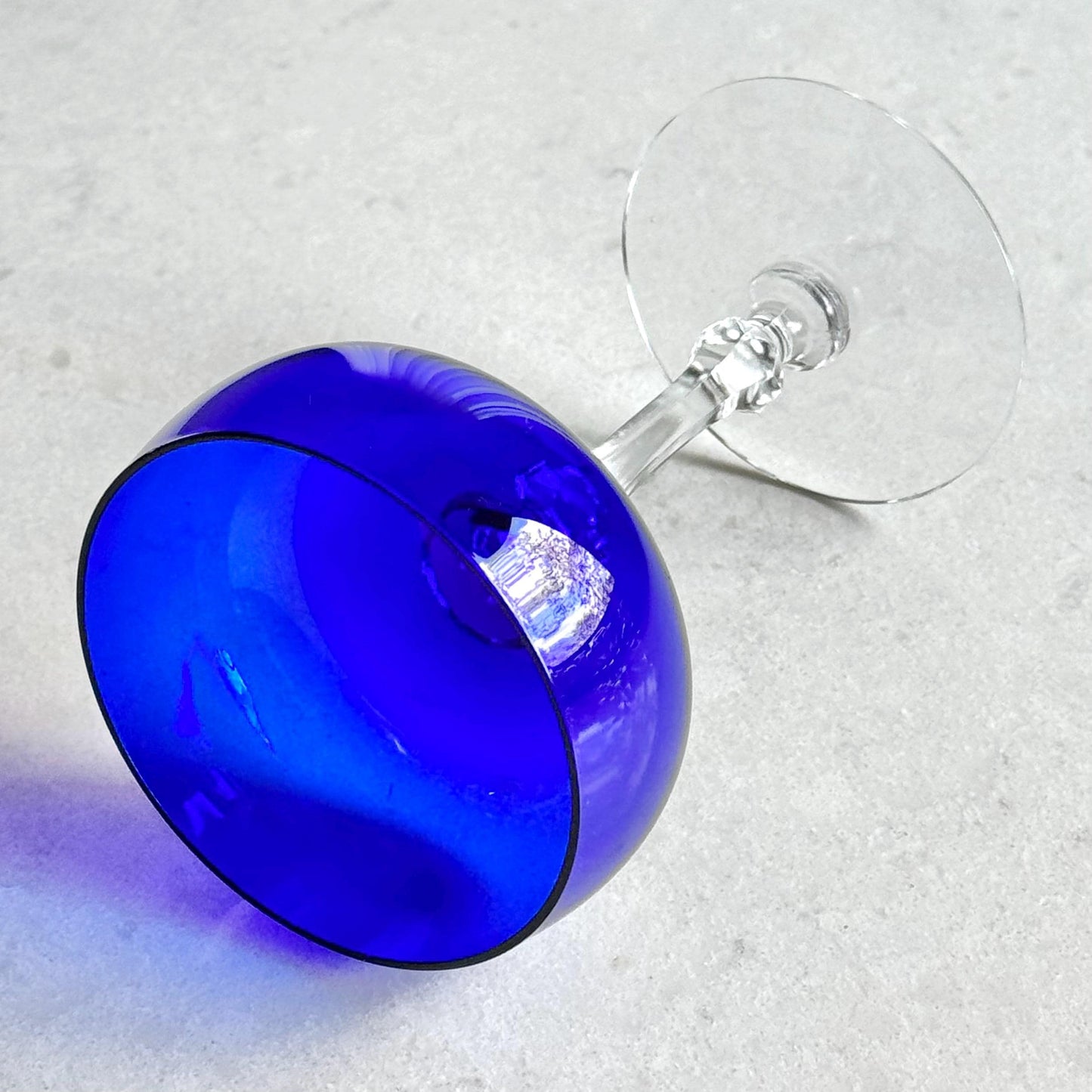 Vintage Cobalt Blue Glasses - Set of 6 Coupes