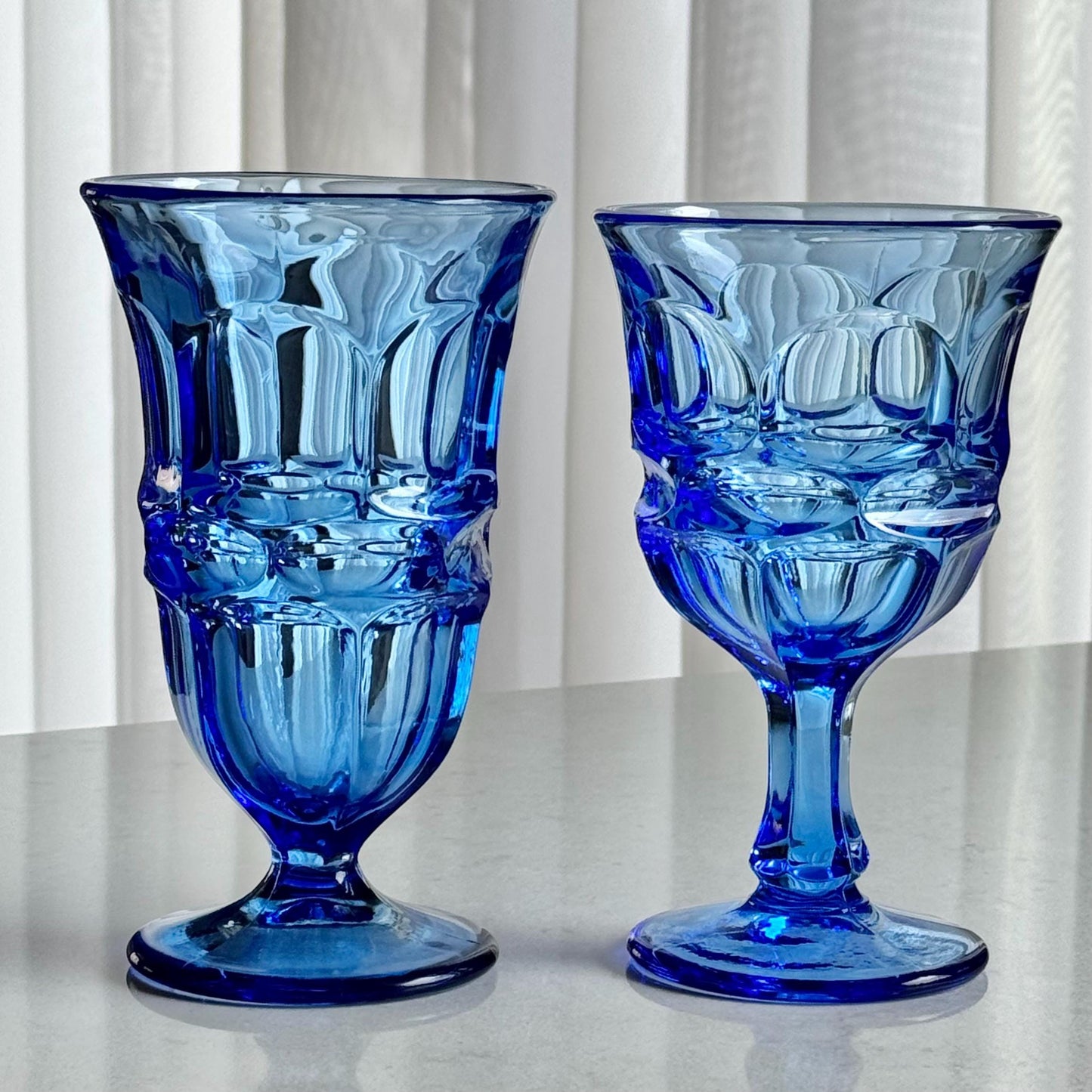 Vintage Fostoria Argus Blue Glasses (circa 1963 - 1980) - Set of 4 (#FA2)