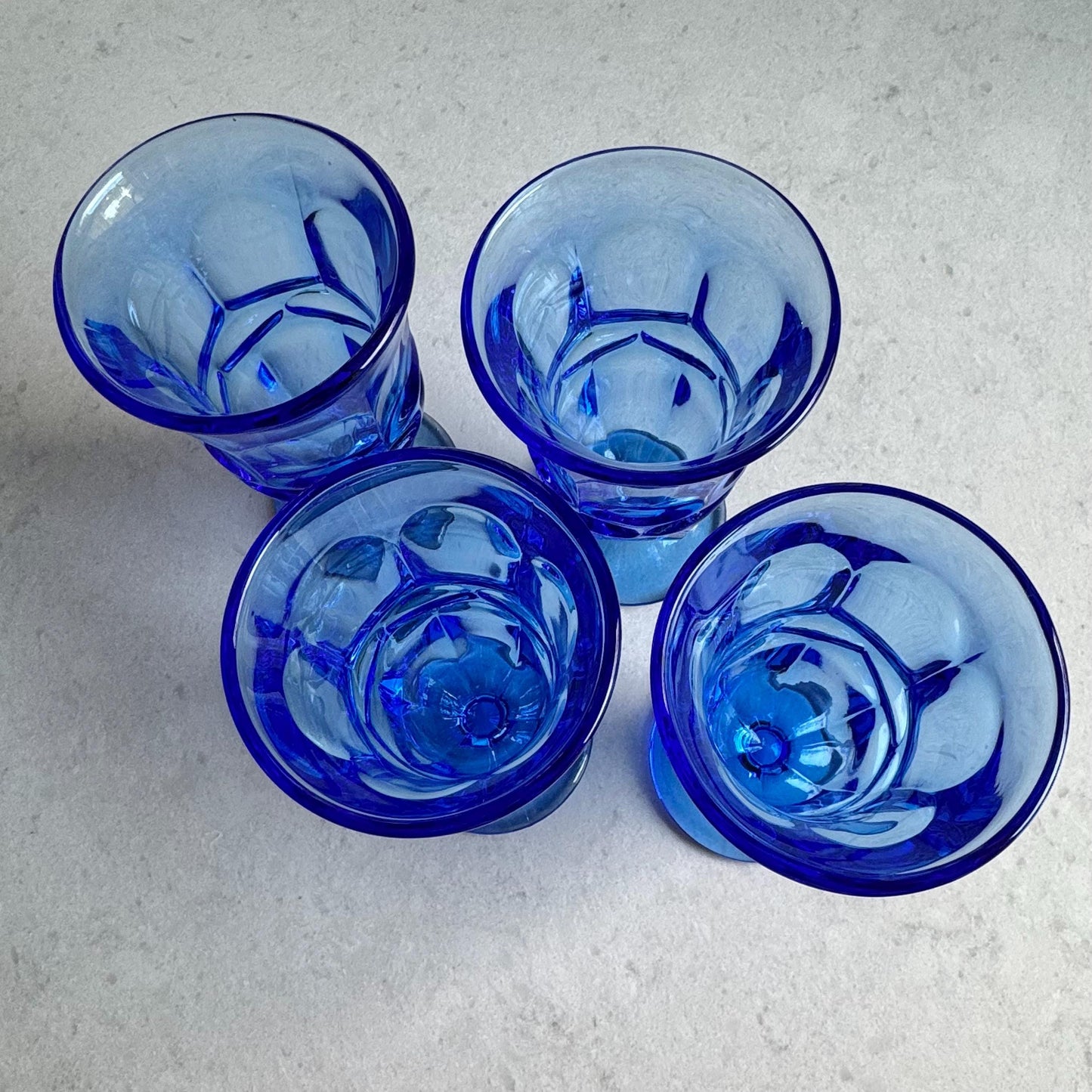 Vintage Fostoria Argus Blue Glasses (circa 1963 - 1980) - Set of 4 (#FA1)