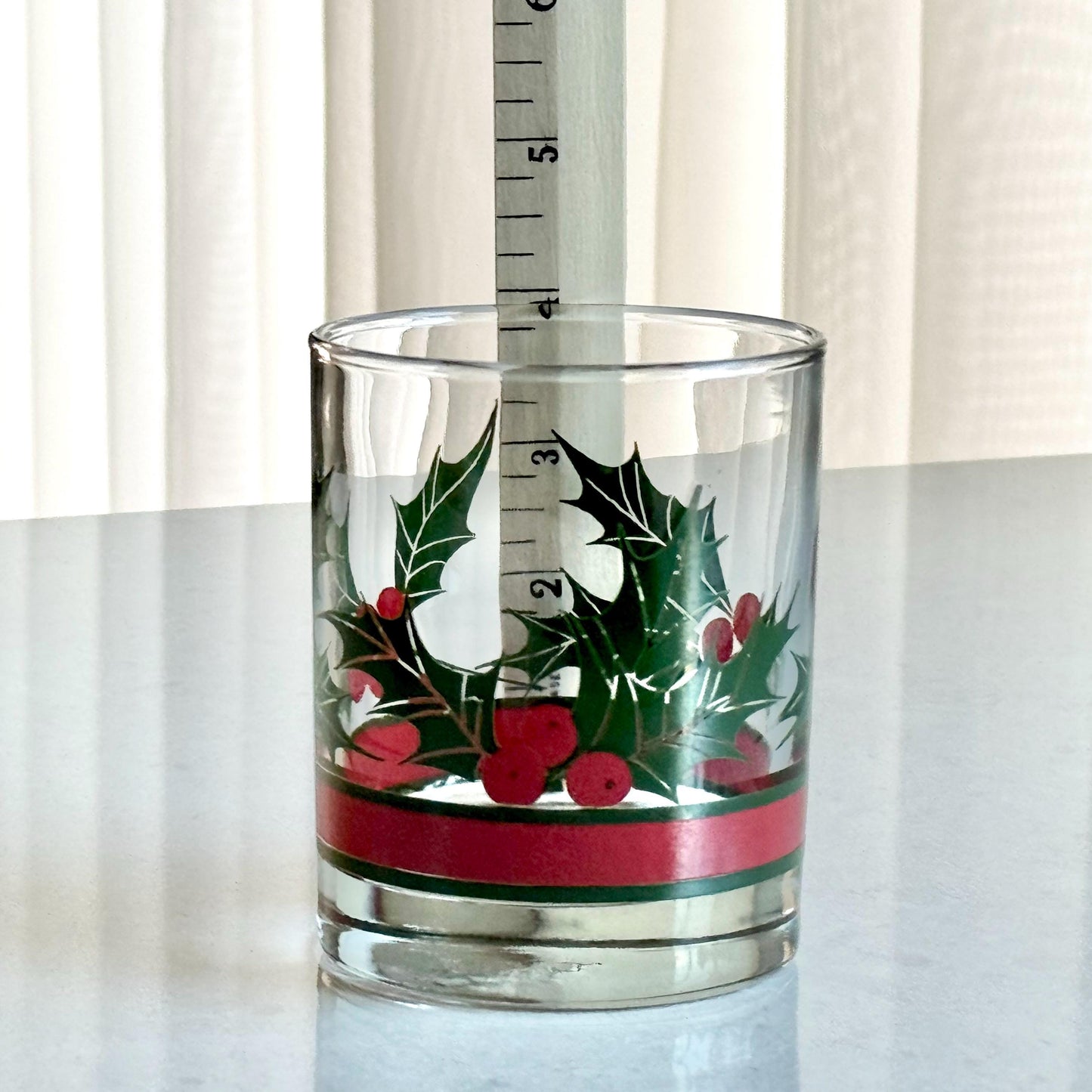 Vintage Libbey Holly and Berries Glasses - Set of 7