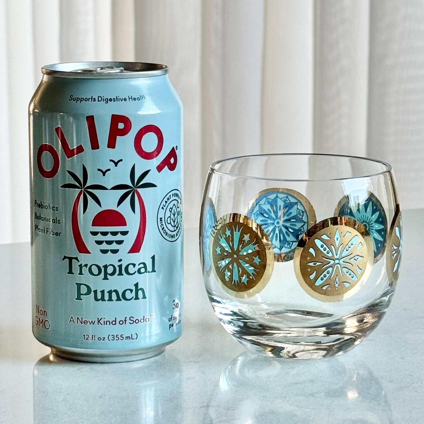 Vintage Culver Carnival Roly Poly Glasses - Set of 7