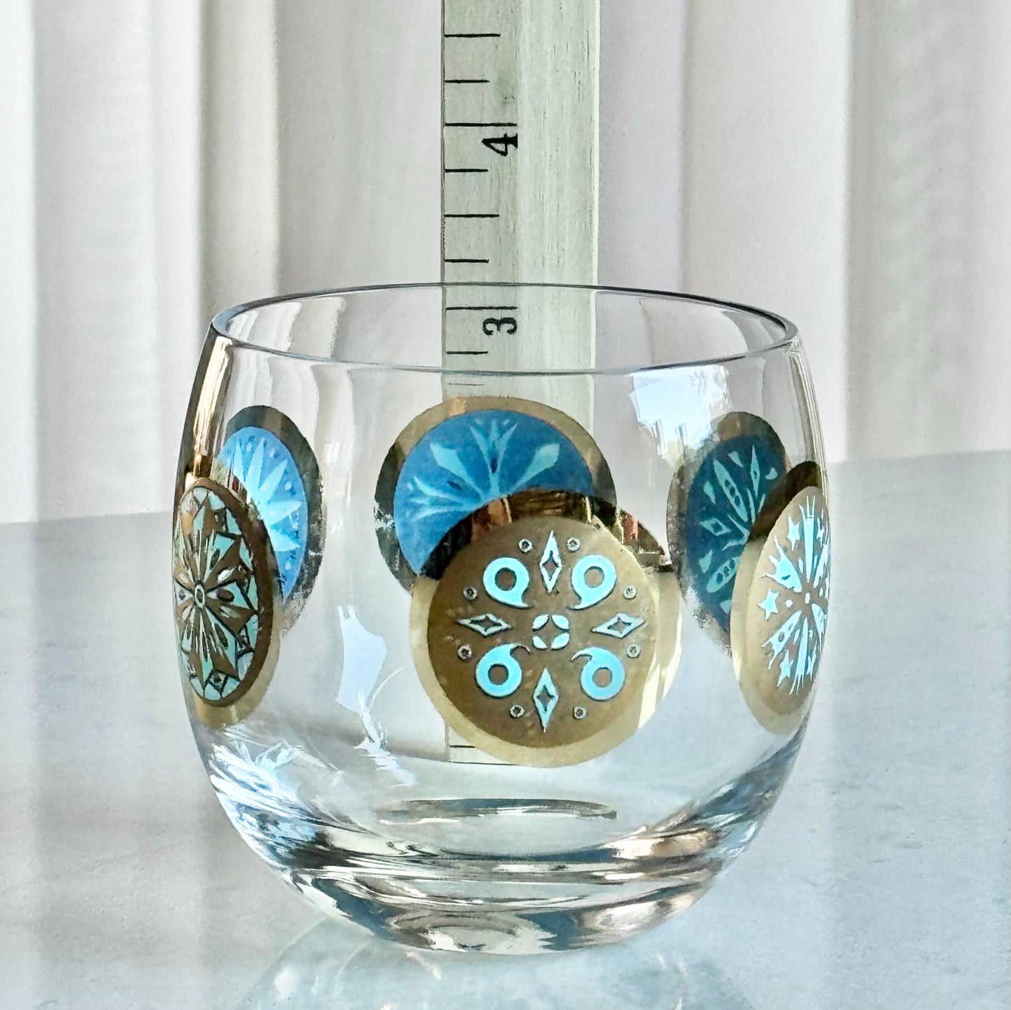 Vintage Culver Carnival Roly Poly Glasses - Set of 7