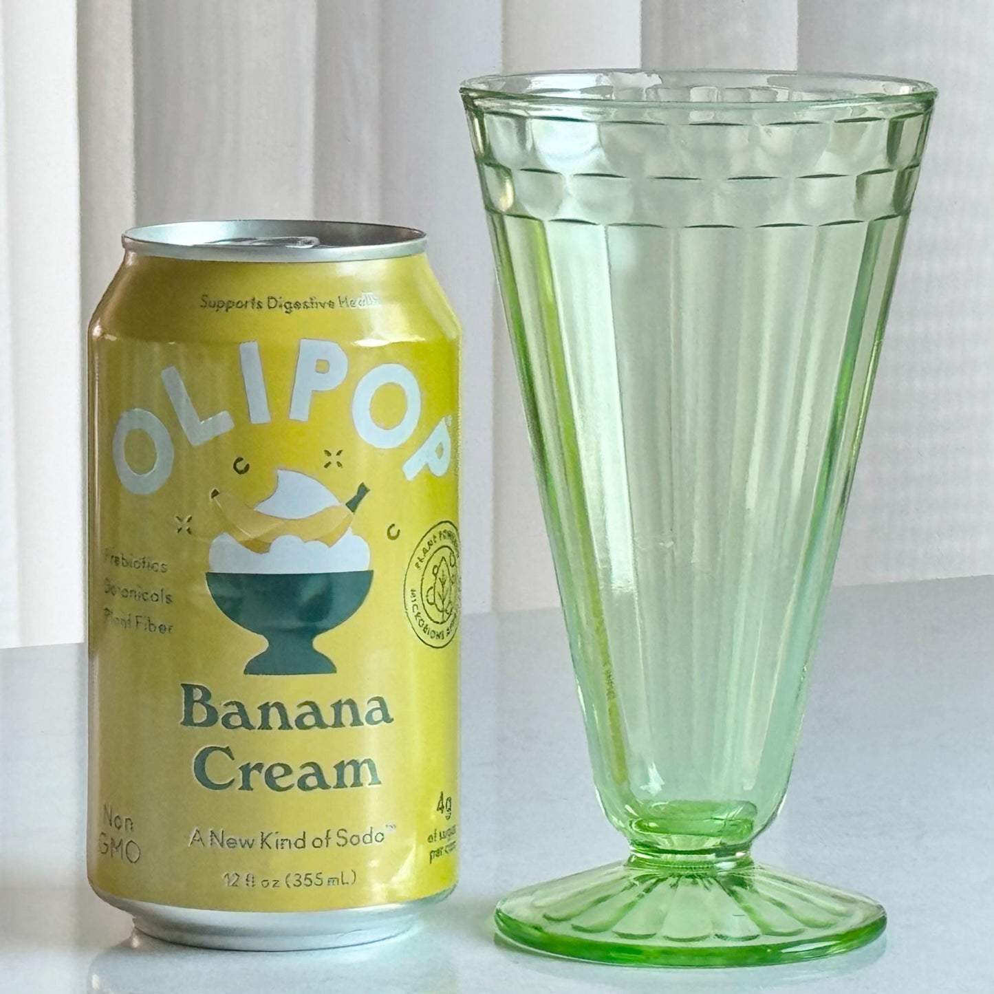 Vintage Green Uranium Glass Footed Tumblers / Parfaits - Set of 10