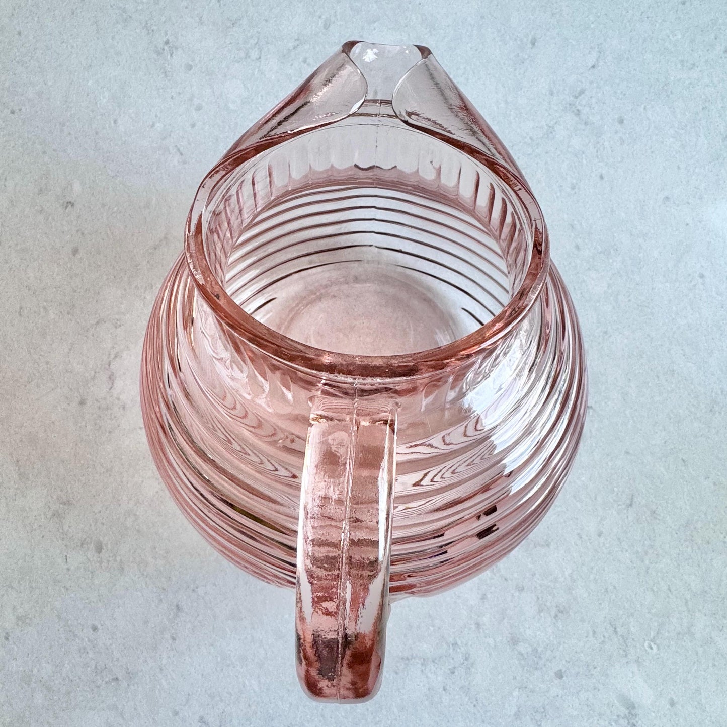 Vintage Anchor Hocking Manhattan Pink 80 Ounce Ball Jug Pitcher (circa 1938 - 1943)