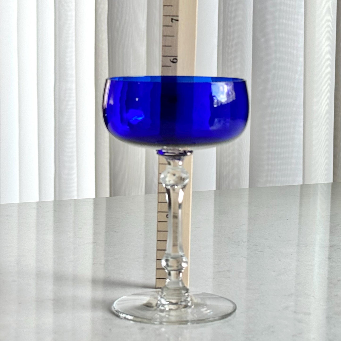 Vintage Cobalt Blue Glasses - Set of 6 Coupes
