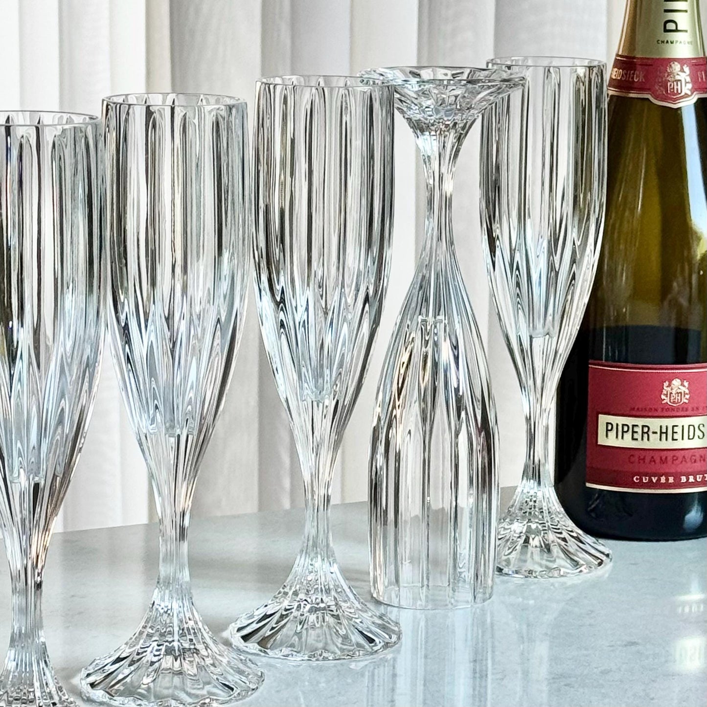 Vintage Mikasa Park Lane Glasses - Set of 6 Champagne Flutes