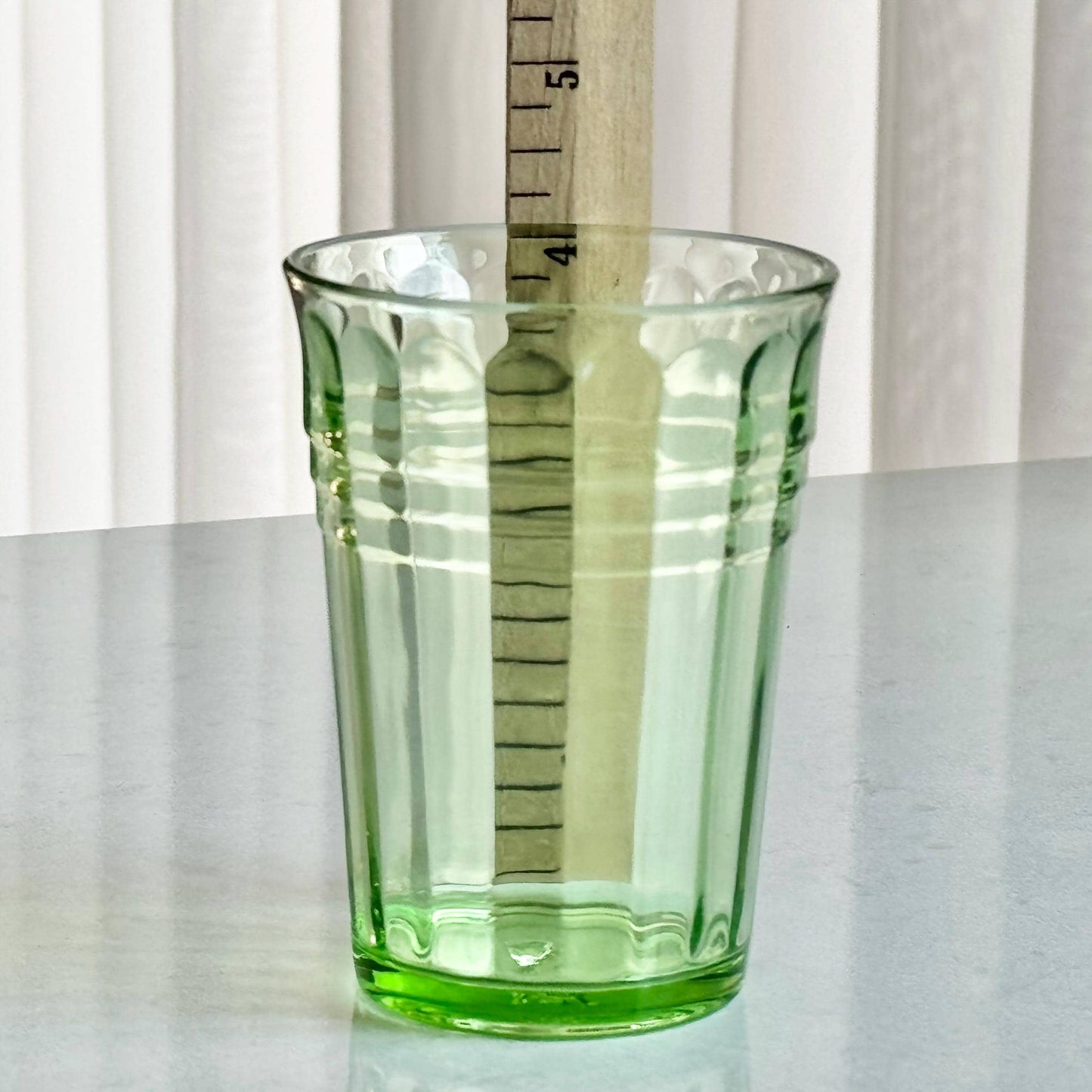 Vintage Hazel Atlas Uranium Glass Moderntone Green Tumblers - Set of 4