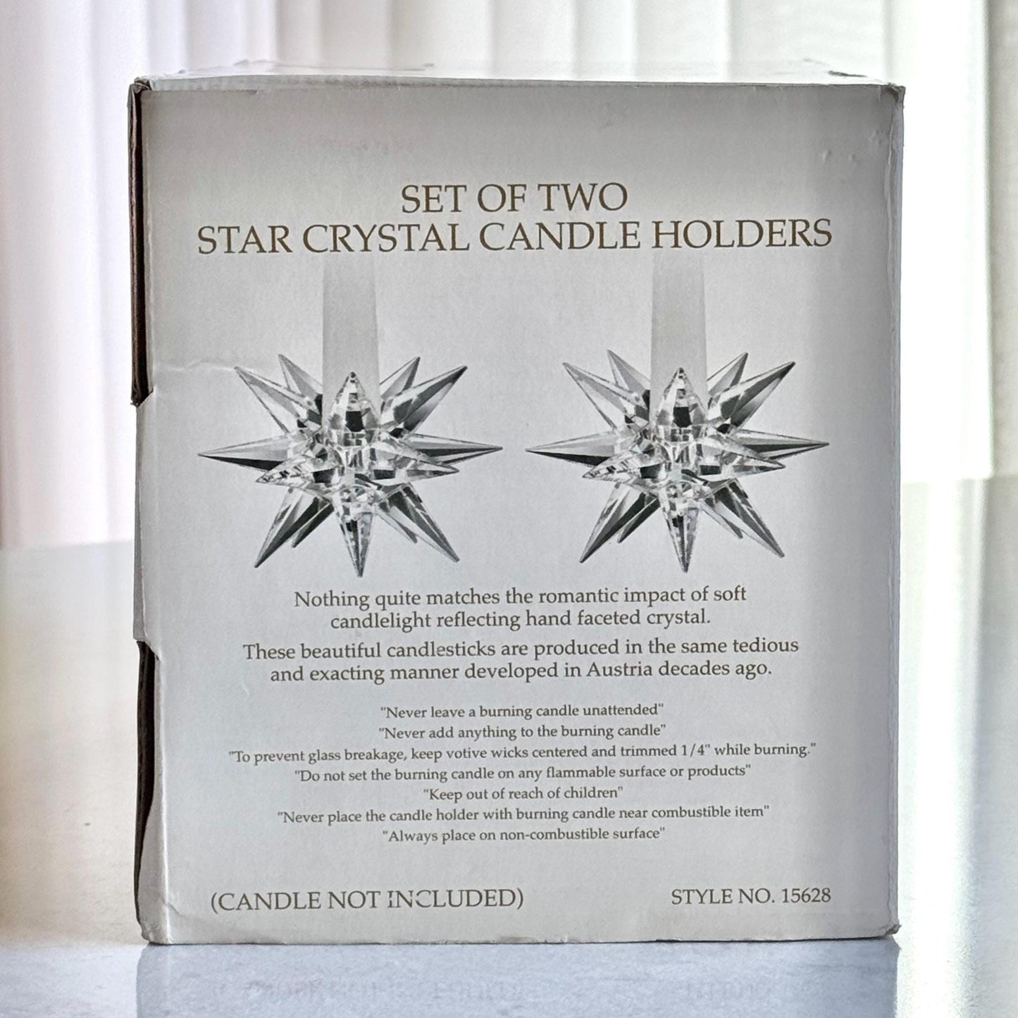 Vintage Godinger Shannon Crystal Moravian Star Candlestick Holders - Set of 2