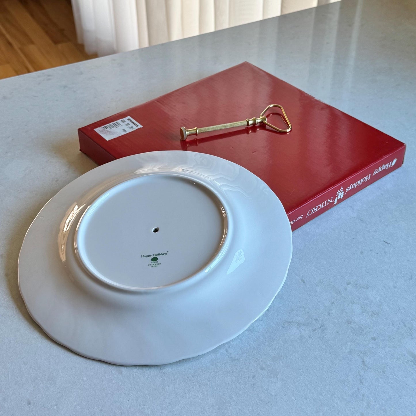 Vintage Nikko Happy Holidays Serving Tray with Handle