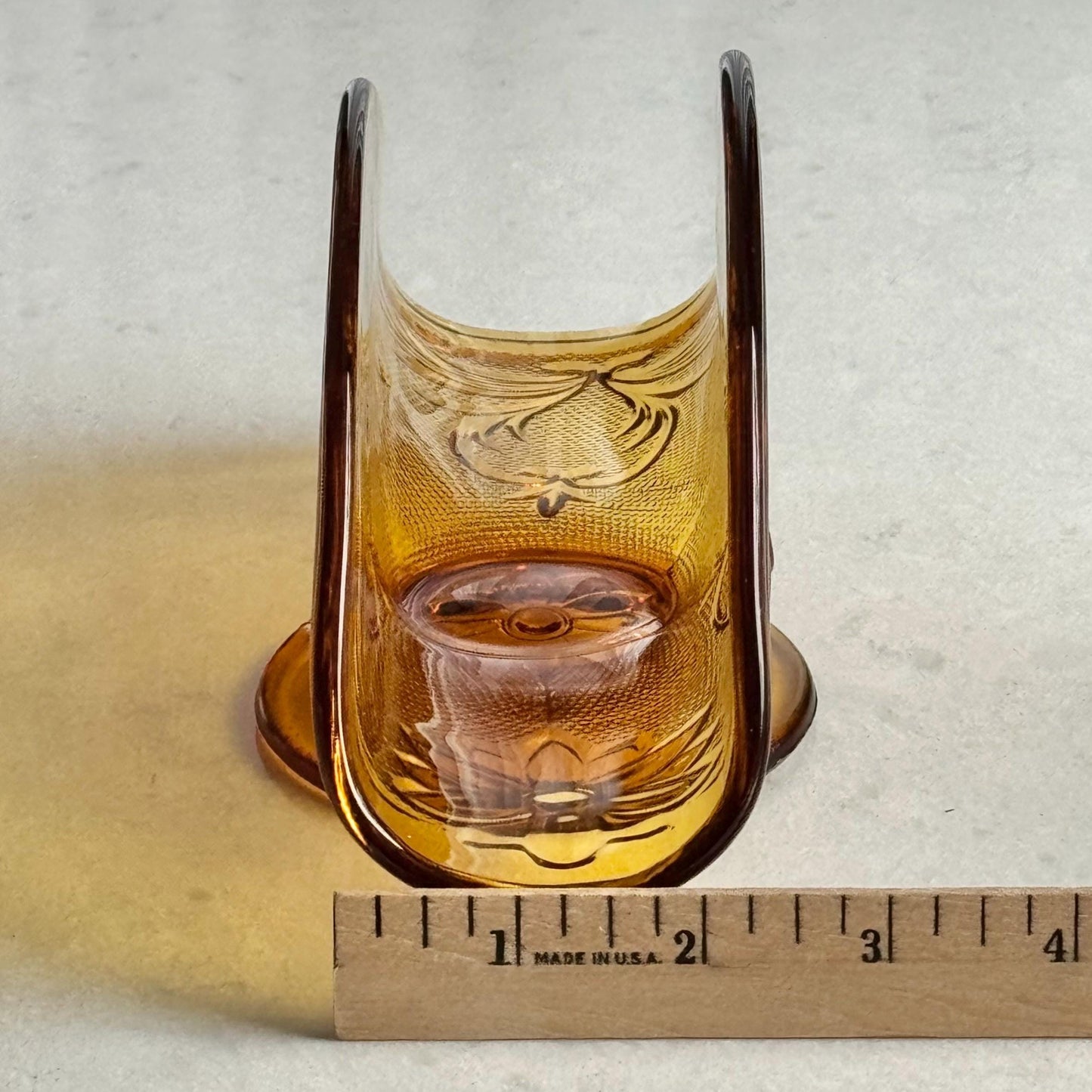Vintage Tiara Glass Sandwich Amber Napkin Holder (circa 1971 - 1989)