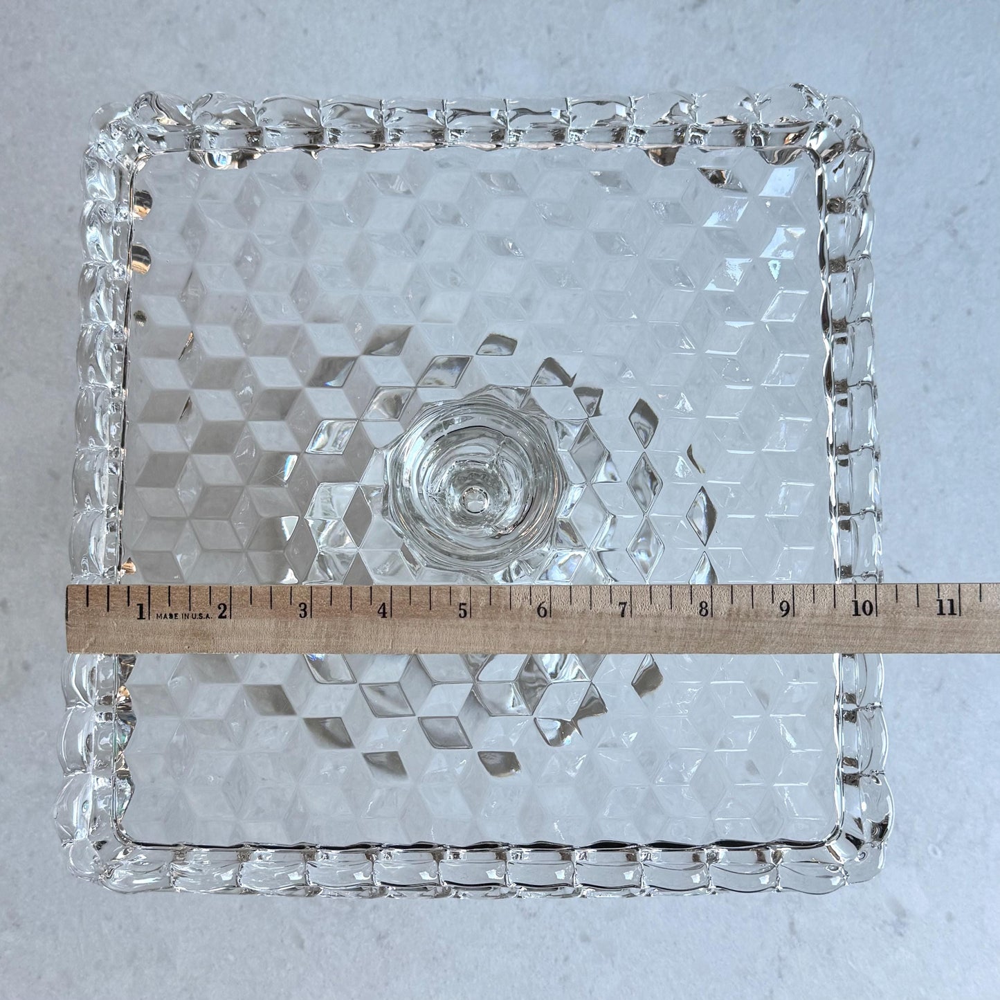 Vintage Fostoria American Square Cake Stand with Rum Well (circa 1915 - 1982)