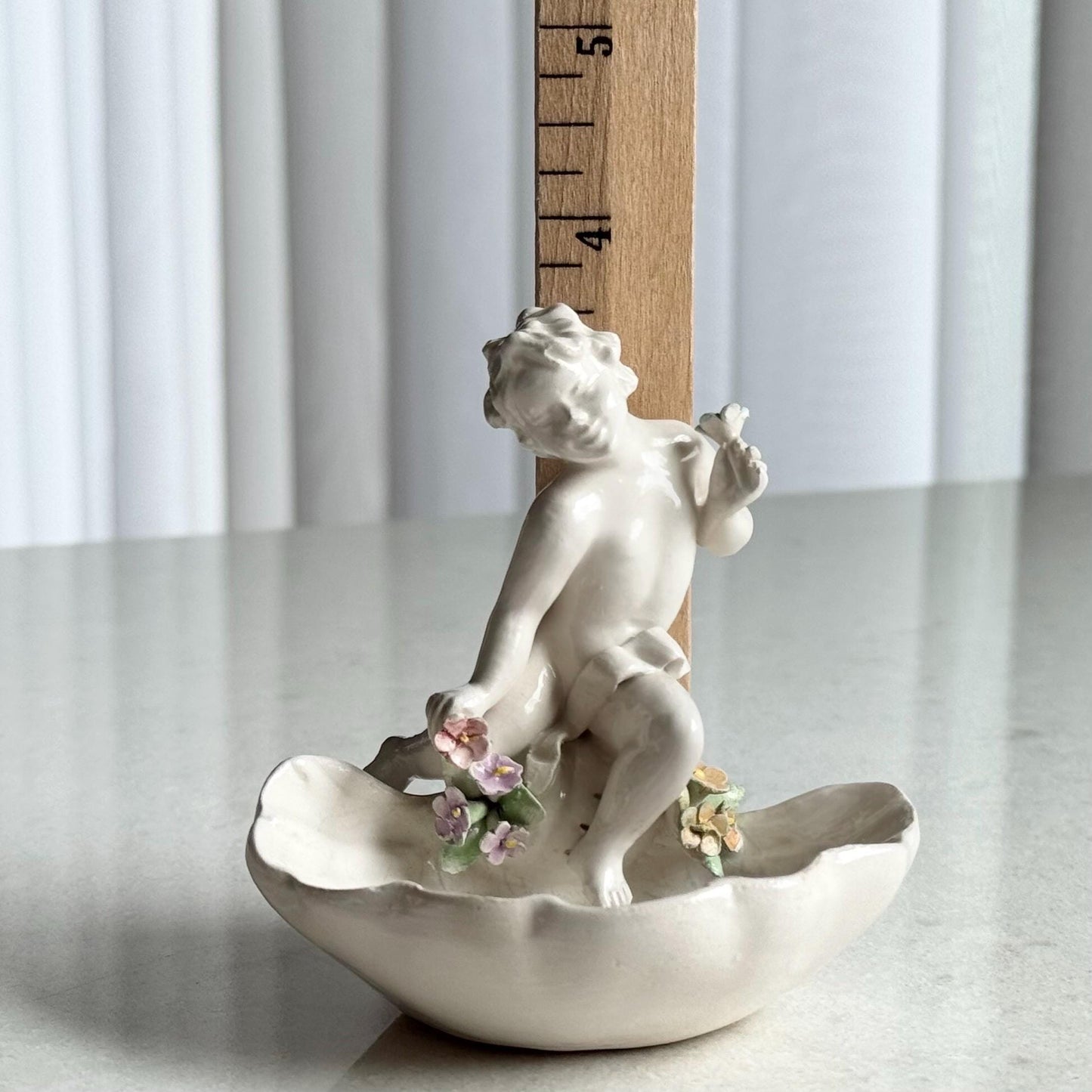 Vintage Cherub in a Shell Trinket Dish