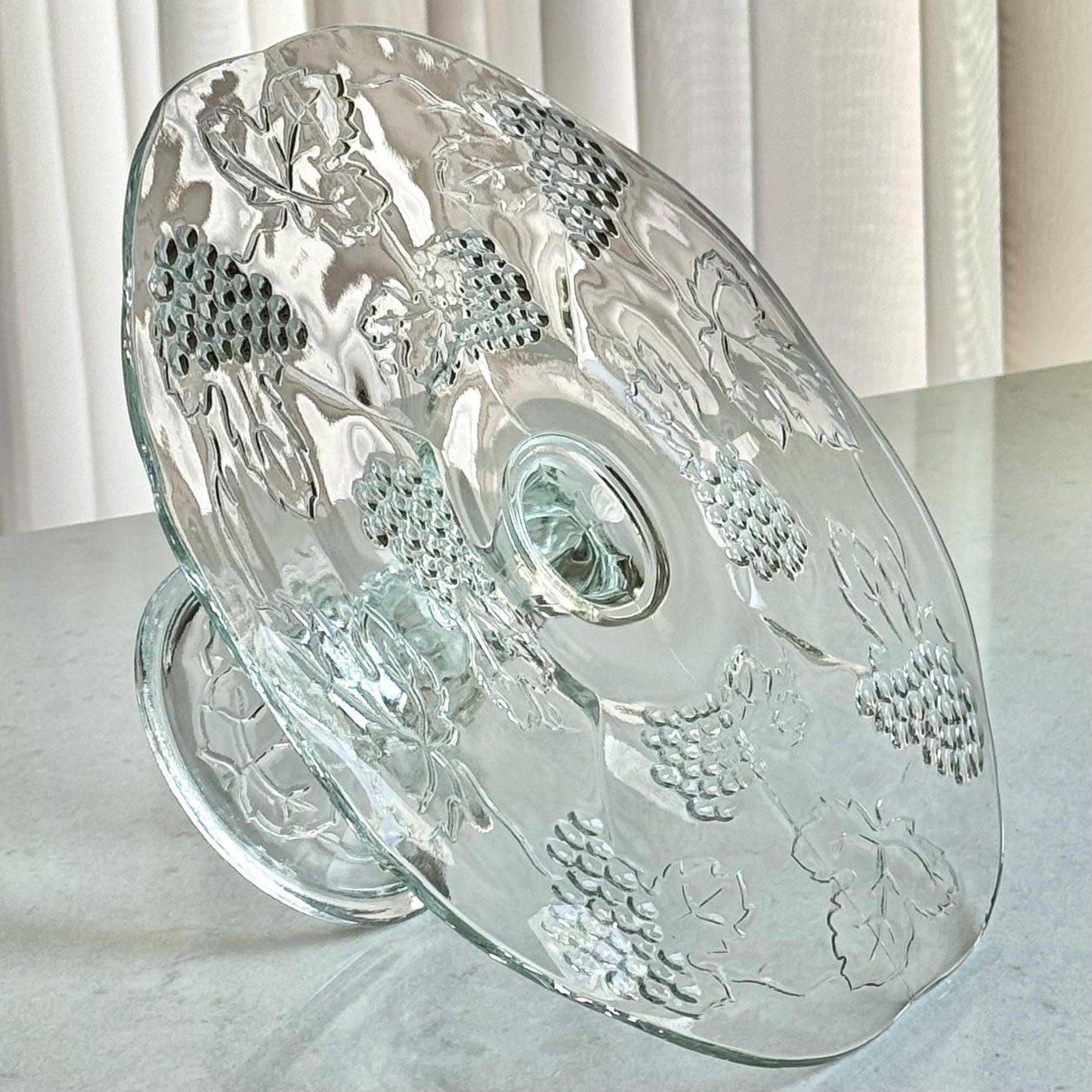 Vintage Colony Glass Harvest Grape Cake Stand