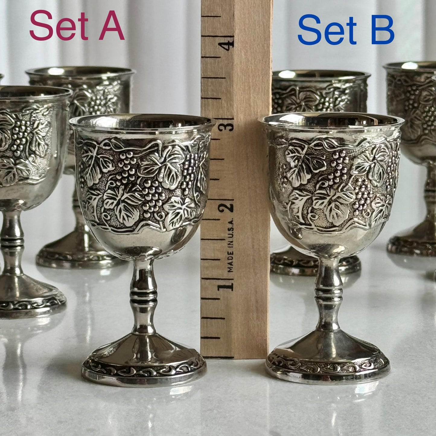 Vintage Kiddush Cups - Two 7-Piece Sets Available