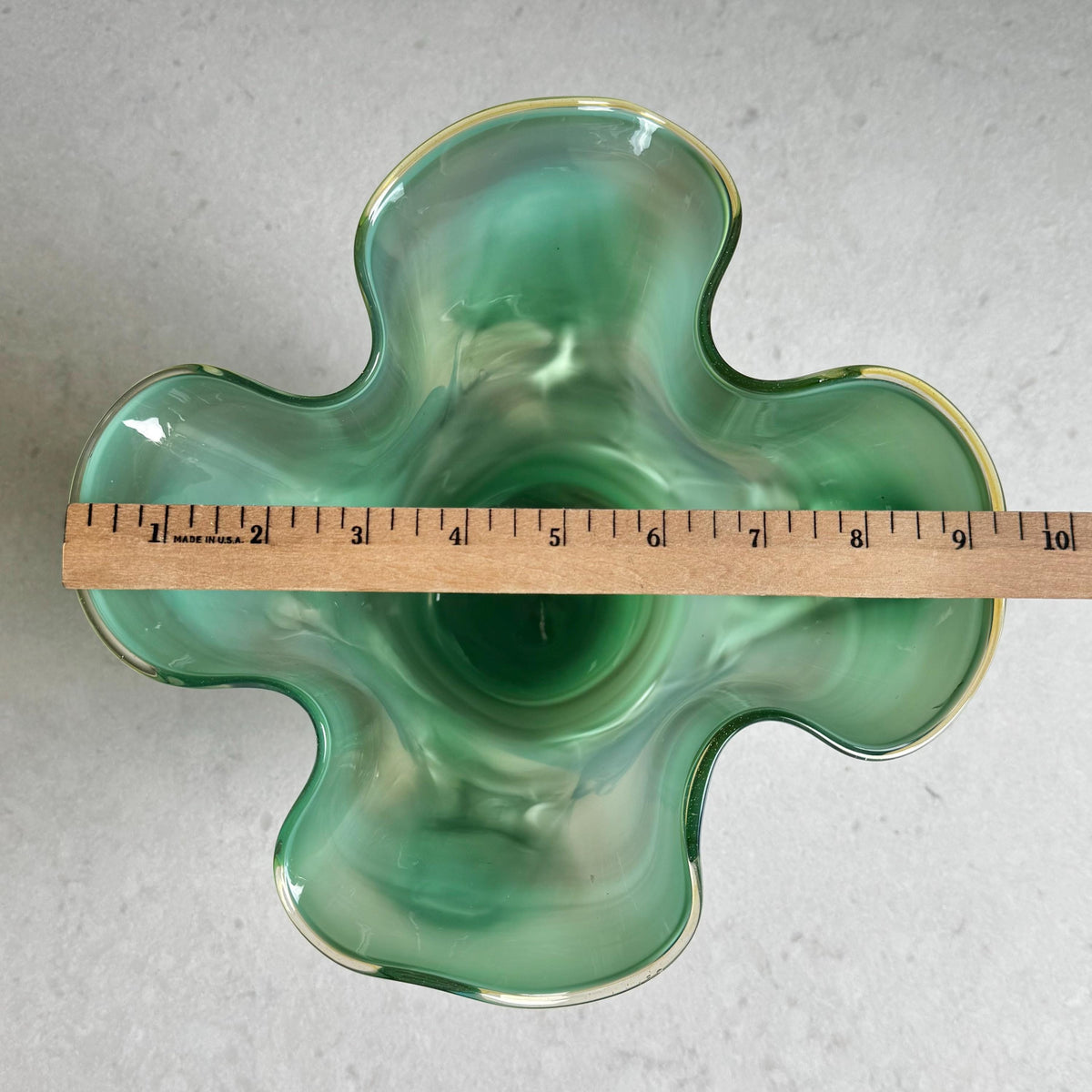 Vintage Daniel Edler Mars Flower Art Glass Vase (circa 1991)
