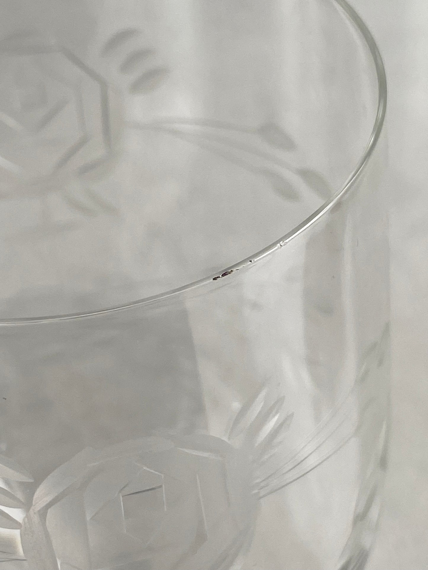 Vintage Crystal Clear Industries Deco Rose Etched Glasses - Set of 6 (Set #GR2)