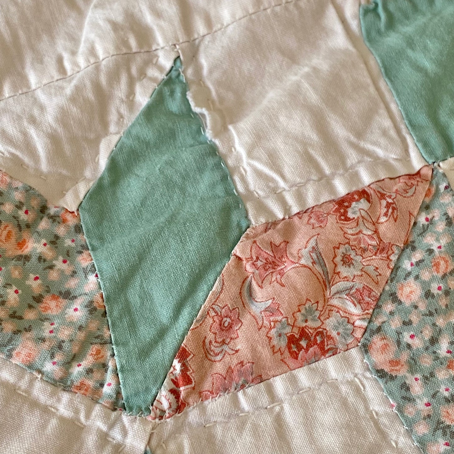 Vintage Eight Point Star Irish Chain Quilt - Approx. 83 in x 93 in.