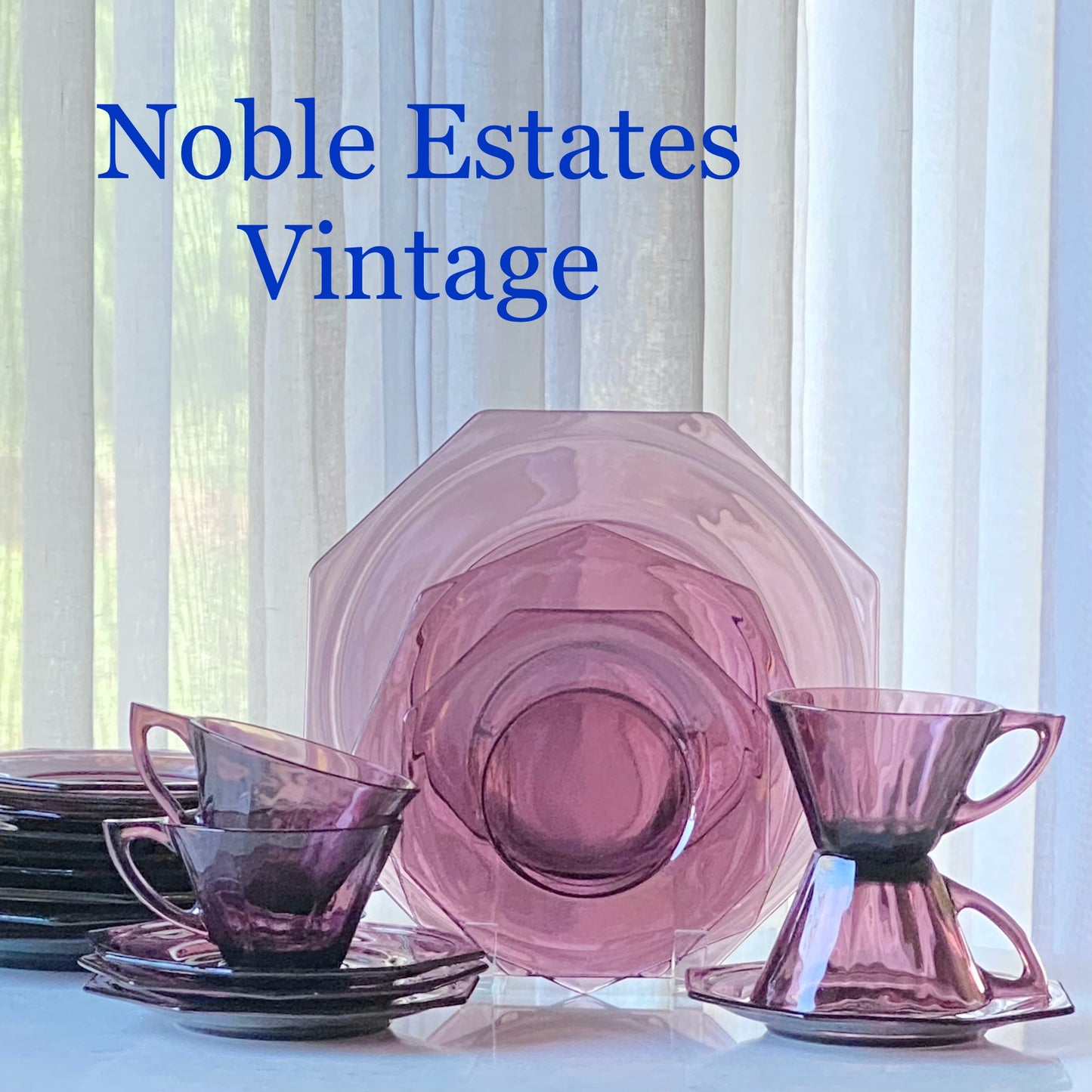 Vintage Hazel Atlas Moroccan Amethyst Service for 4 - 20 Pieces Total
